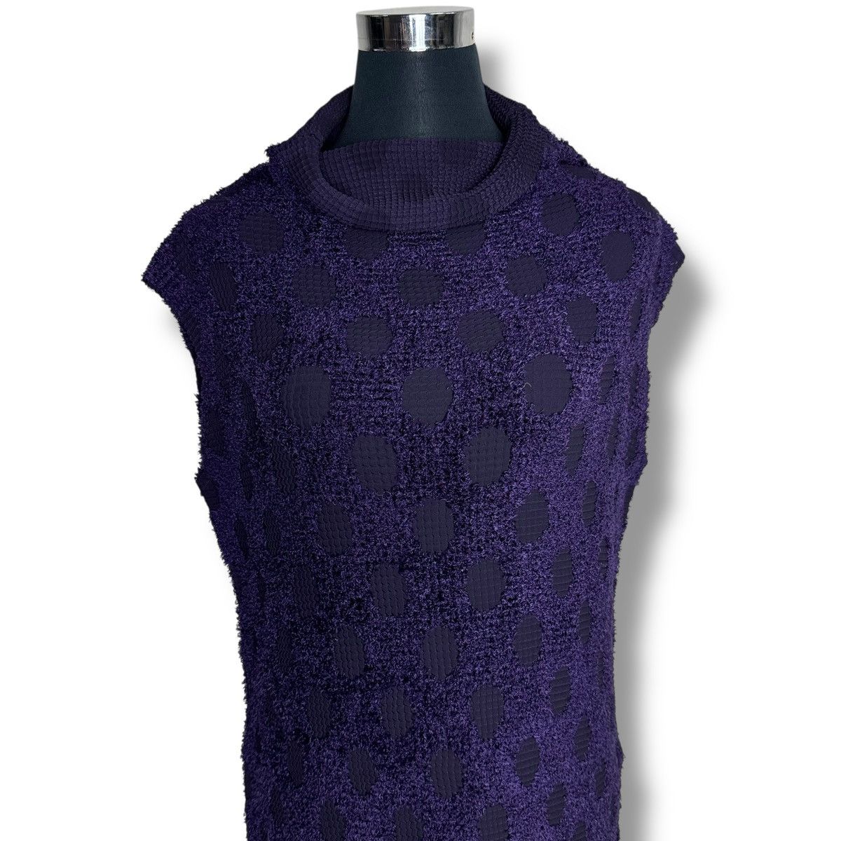 Issey Miyake 80’s SAMPLE IsseyMiyake Pleated Mesh Mini Dress Size ONE SIZE - 3 Thumbnail