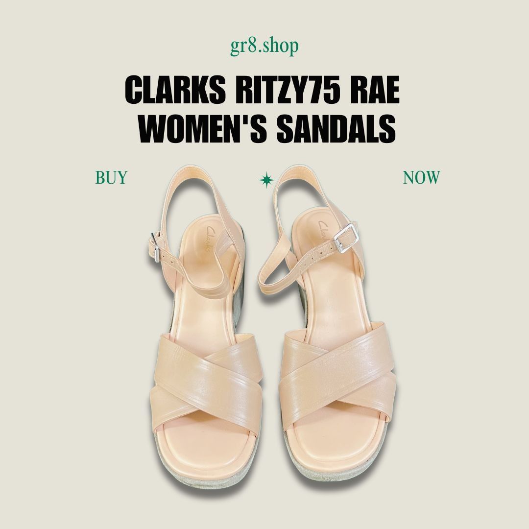 Clarks CLARKS Ritzy75 Rae Soft Metallic Leather Platform Wedge Sand Size US 10 / IT 40 - 1 Thumbnail