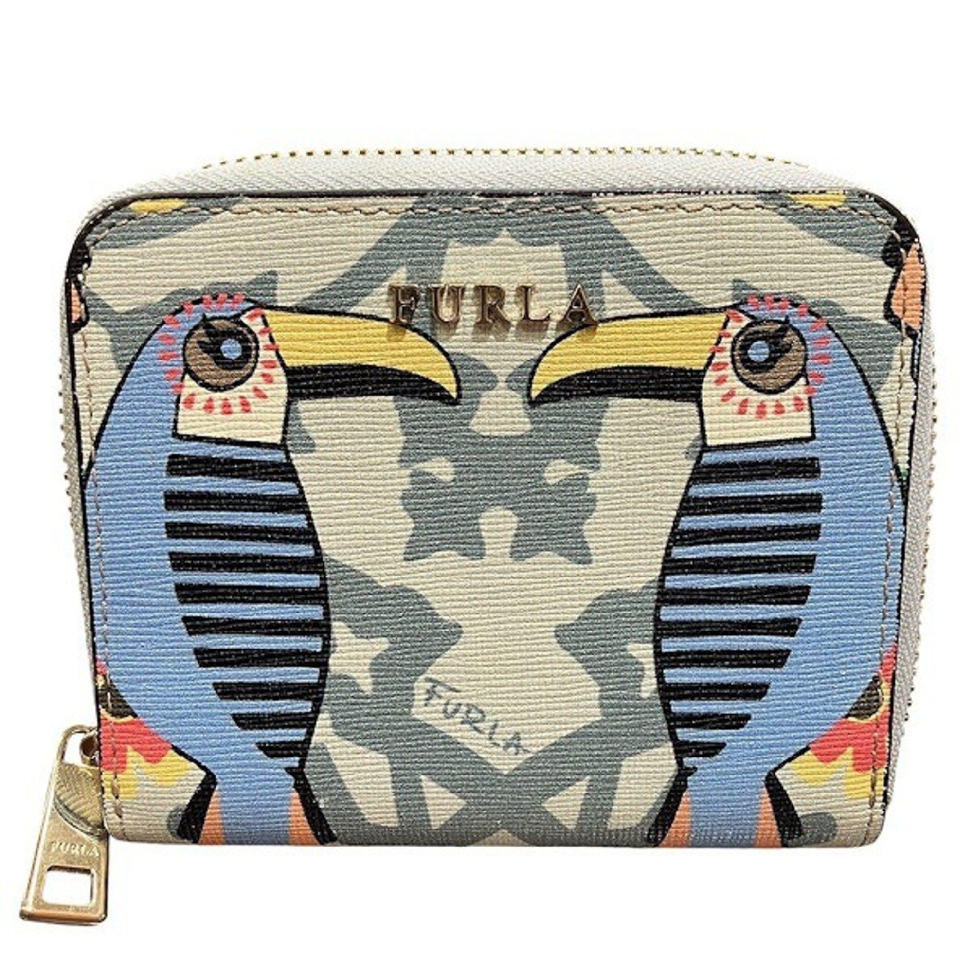 Furla FURLA Pavilon Multicolor Leather Round Bi-fold Wallet for Women Size ONE SIZE - 1 Thumbnail