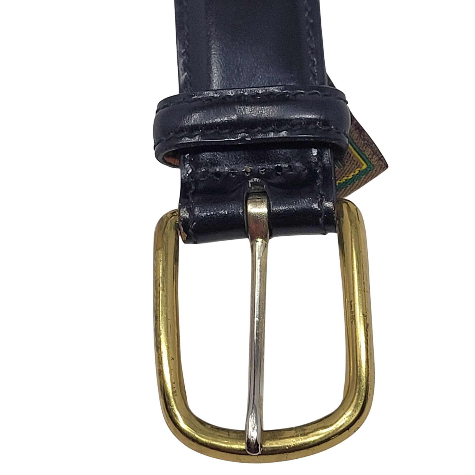 Trafalgar Trafalgar Black Cortina Leather Belt Mens 30 Handmade USA Br Size 30 - 2 Thumbnail