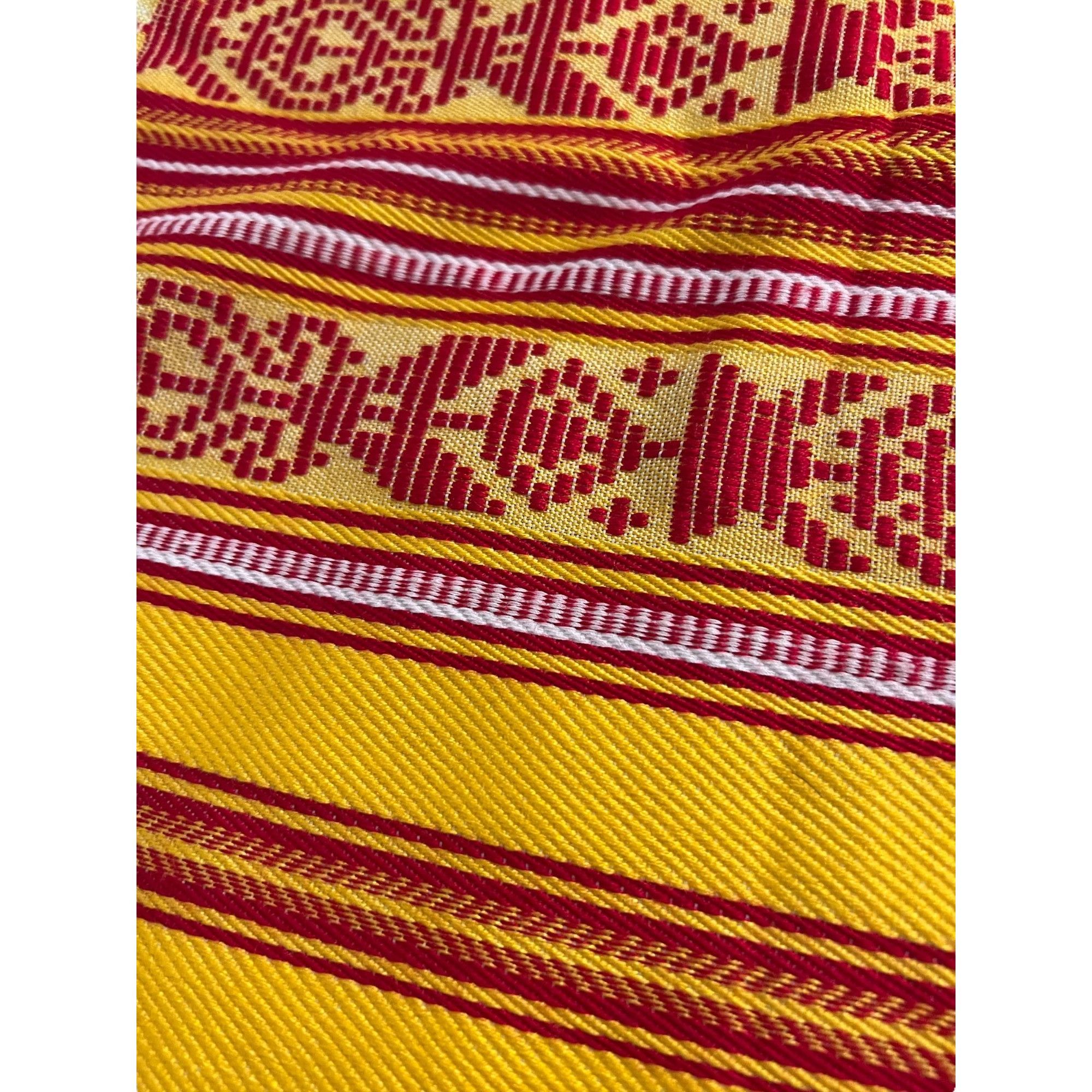 Other Red Yellow White large scarf light green fringe 65" x 33" So Size ONE SIZE - 2 Thumbnail