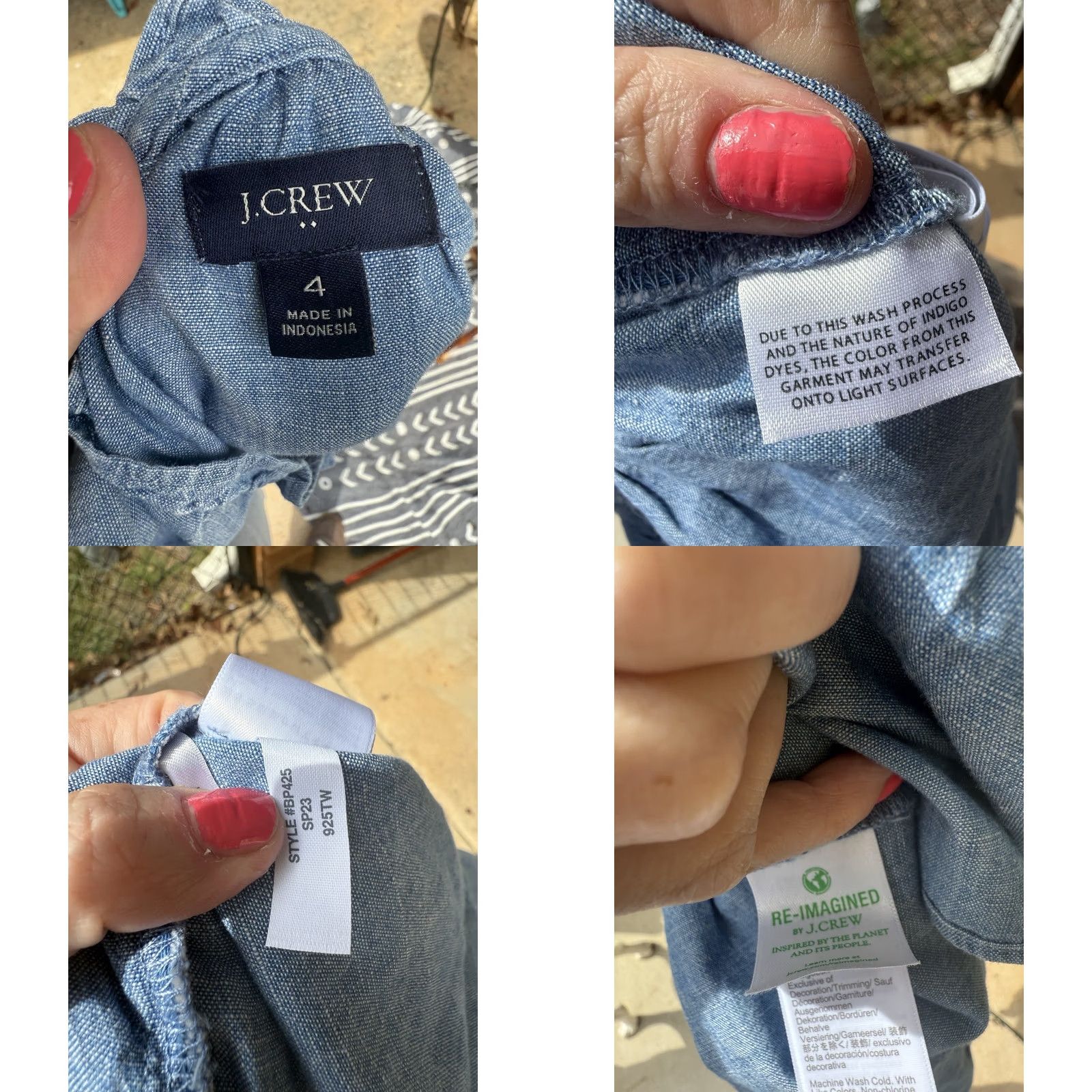J.Crew J.CREW Jean Chambray Short Mini Dress Ruffle Trim A-line Size 4 Preppy Beach Nautical Size 27" / US 4 / IT 40 - 8 Thumbnail