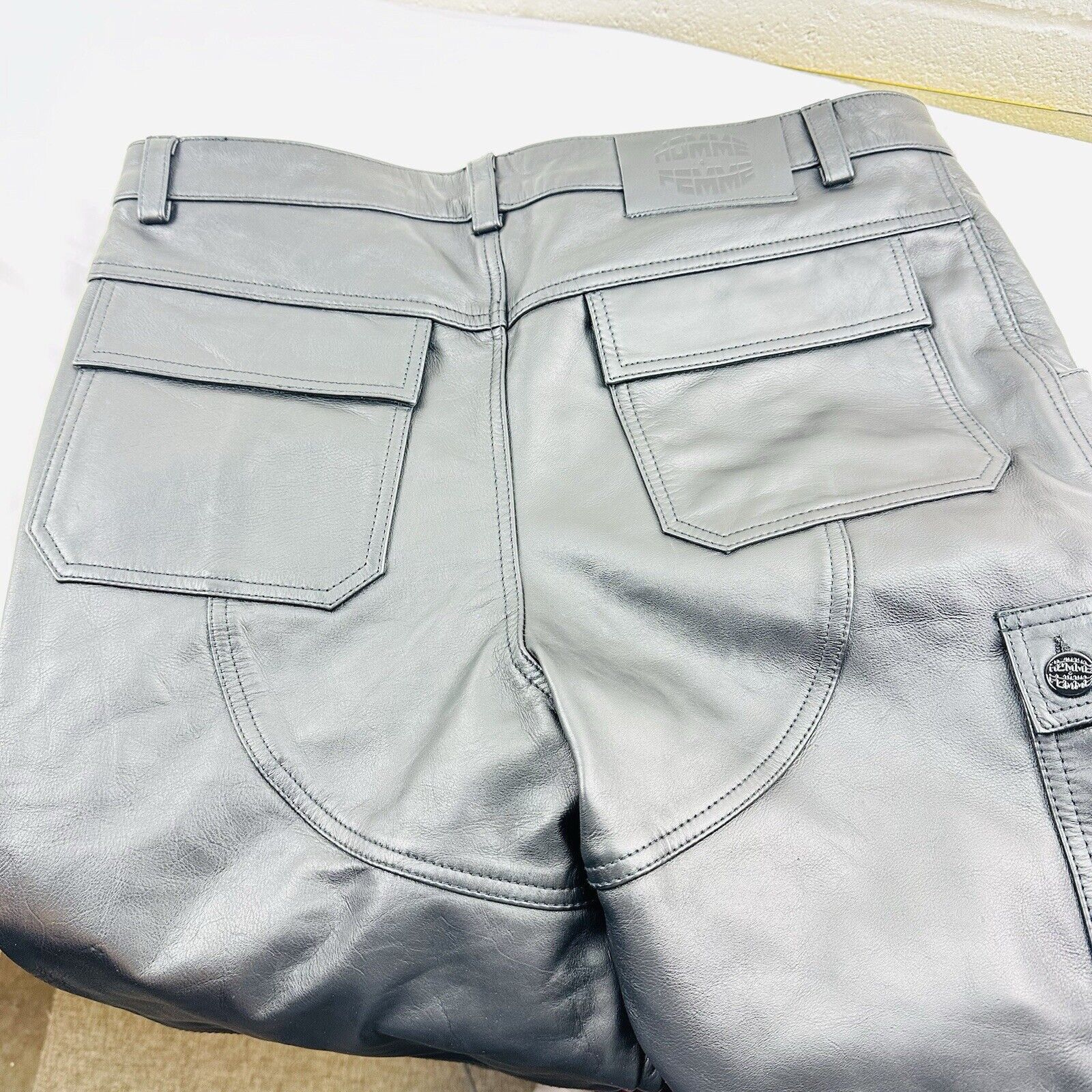 Homme + Femme La HOMME + FEMME LEATHER PANTS NEW SZ 36x32, New Without Tags Size US 36 / EU 52 - 6 Thumbnail