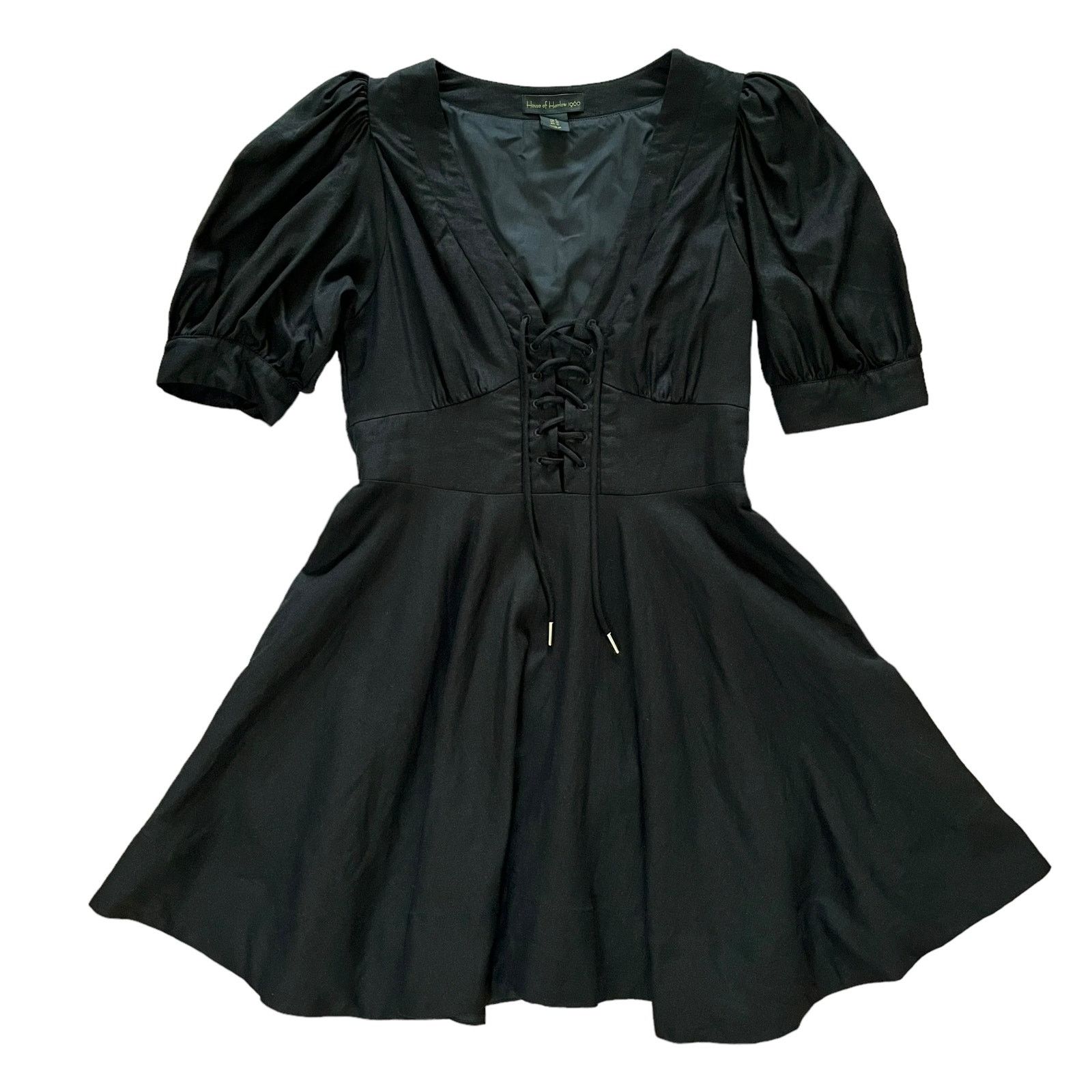 House of Harlow House of Harlow 1960 Black Linen Blend Lace-Up Mini Dress Size M / US 6-8 / IT 42-44 - 2 Thumbnail