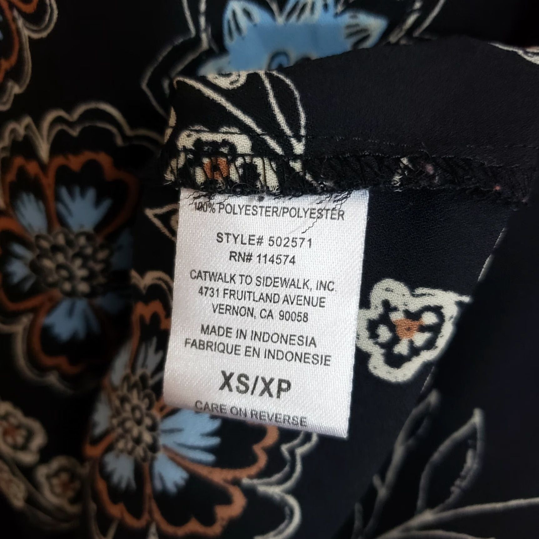 Vintage Pleione Womens Blouse Shirt Long Sleeve XS Black Floral Polyester Pleione Floral XS Black Long Sleeve Womens Shirt Size XS Size XS / US 0-2 / IT 36-38 - 5 Thumbnail