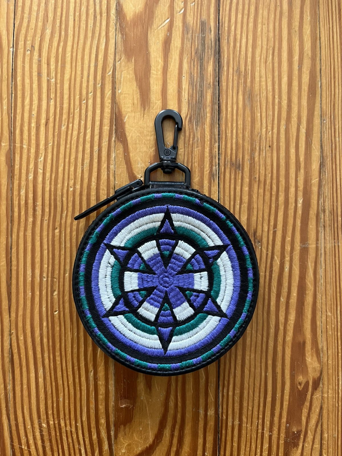 Blackmeans Blackmeans Leather Coin Pouch Green Purple Black Size ONE SIZE - 1 Thumbnail