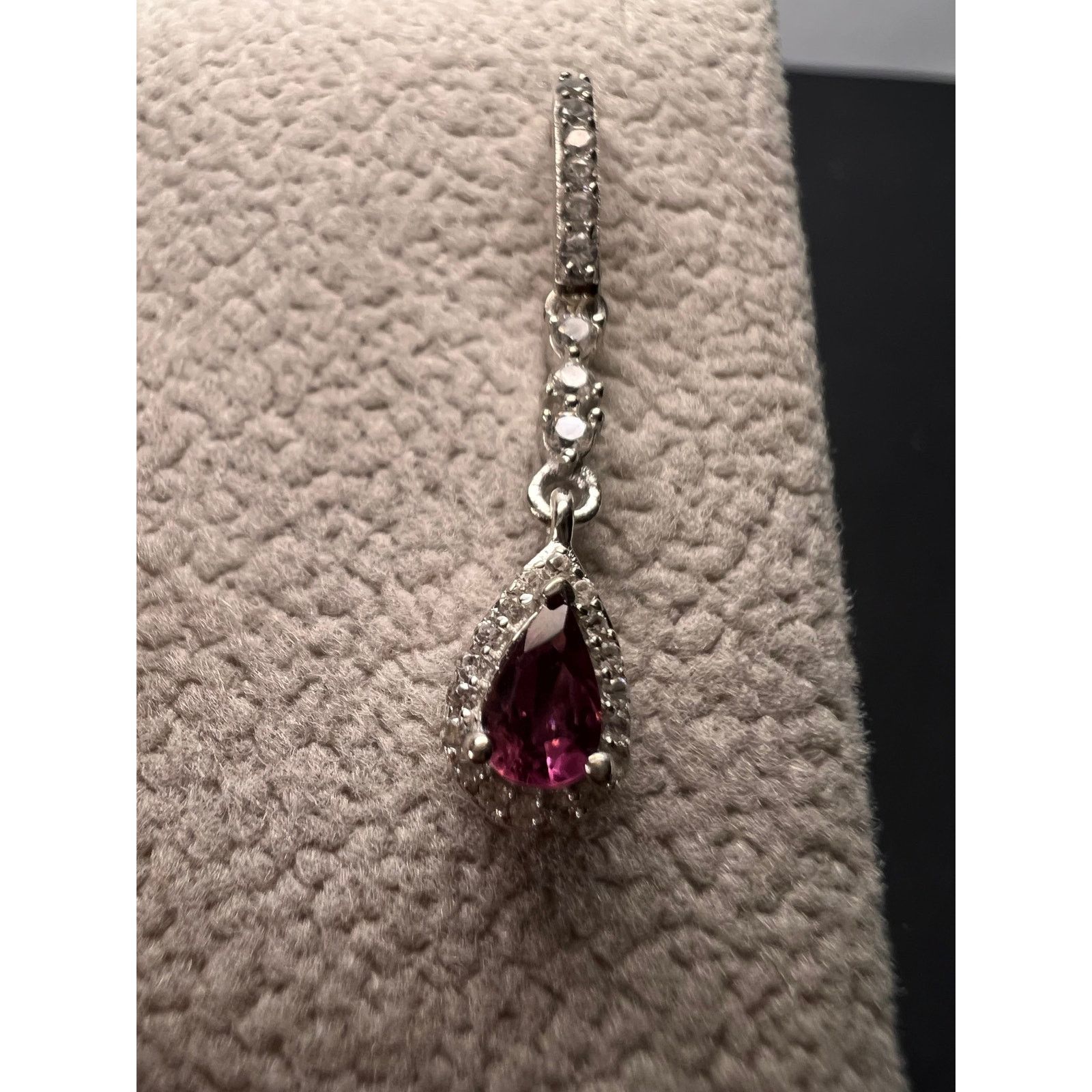 Other Rubellite and zircon earrings in platinum over sterling Size ONE SIZE - 10 Thumbnail