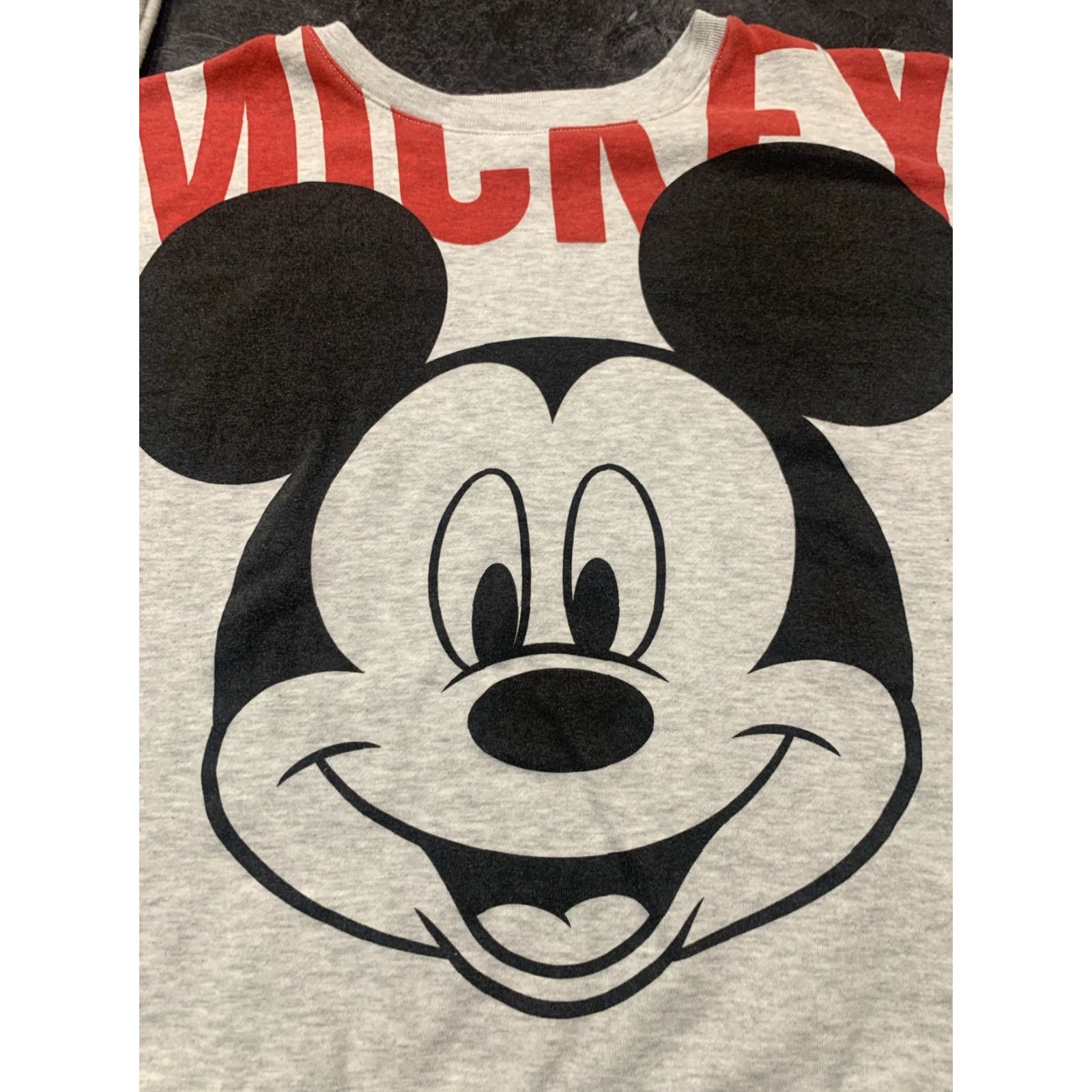 Disney Disney Mickey Mouse Graphic Print Sweatshirt 2XL Gray Long Sleeve - Red Writing Mens Size US XXL / EU 58 / 5 - 2 Thumbnail
