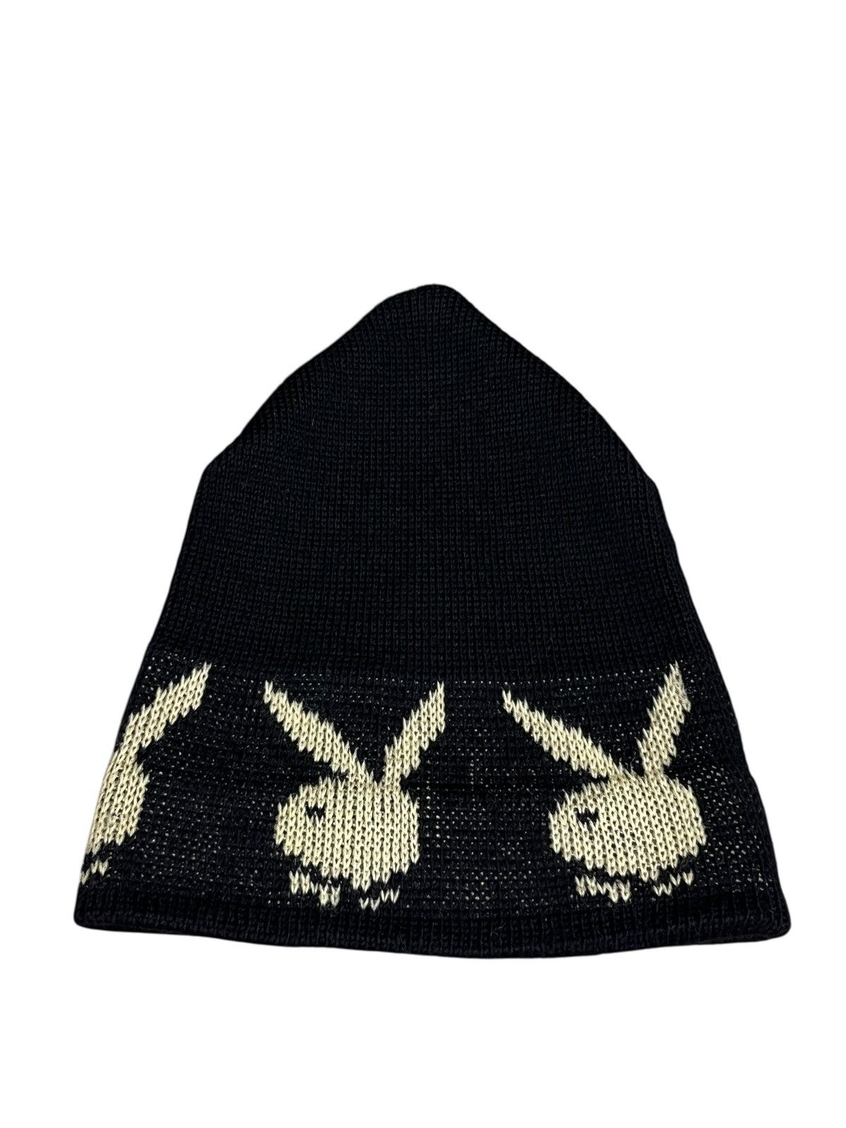 Playboy Vintage 80s Hand made BOYA Playboy Bunny Knit Beanie Rare Size ONE SIZE - 3 Thumbnail