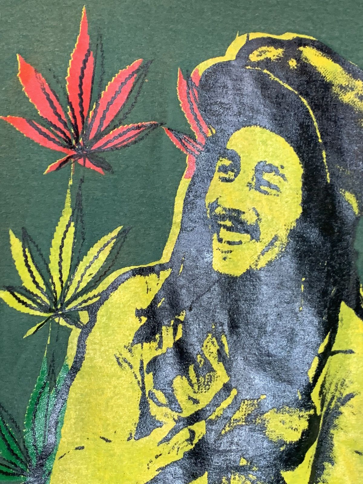 Bob Marley RARE Vintage 90’s Bob Marley Rastafarian Cannabis Leaf Shirt Size US S / EU 44-46 / 1 - 3 Thumbnail