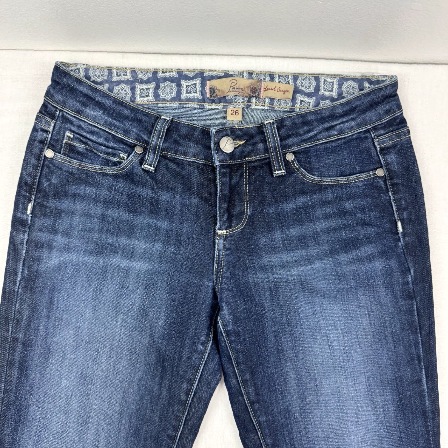 Paige VINTAGE Paige Jeans Womens Bootcut 26 Low Waist Blue Hipster Hippie USA Vtg 32.5in Inseam Jeans Womens Size 26" / US 2 / IT 38 - 3 Thumbnail