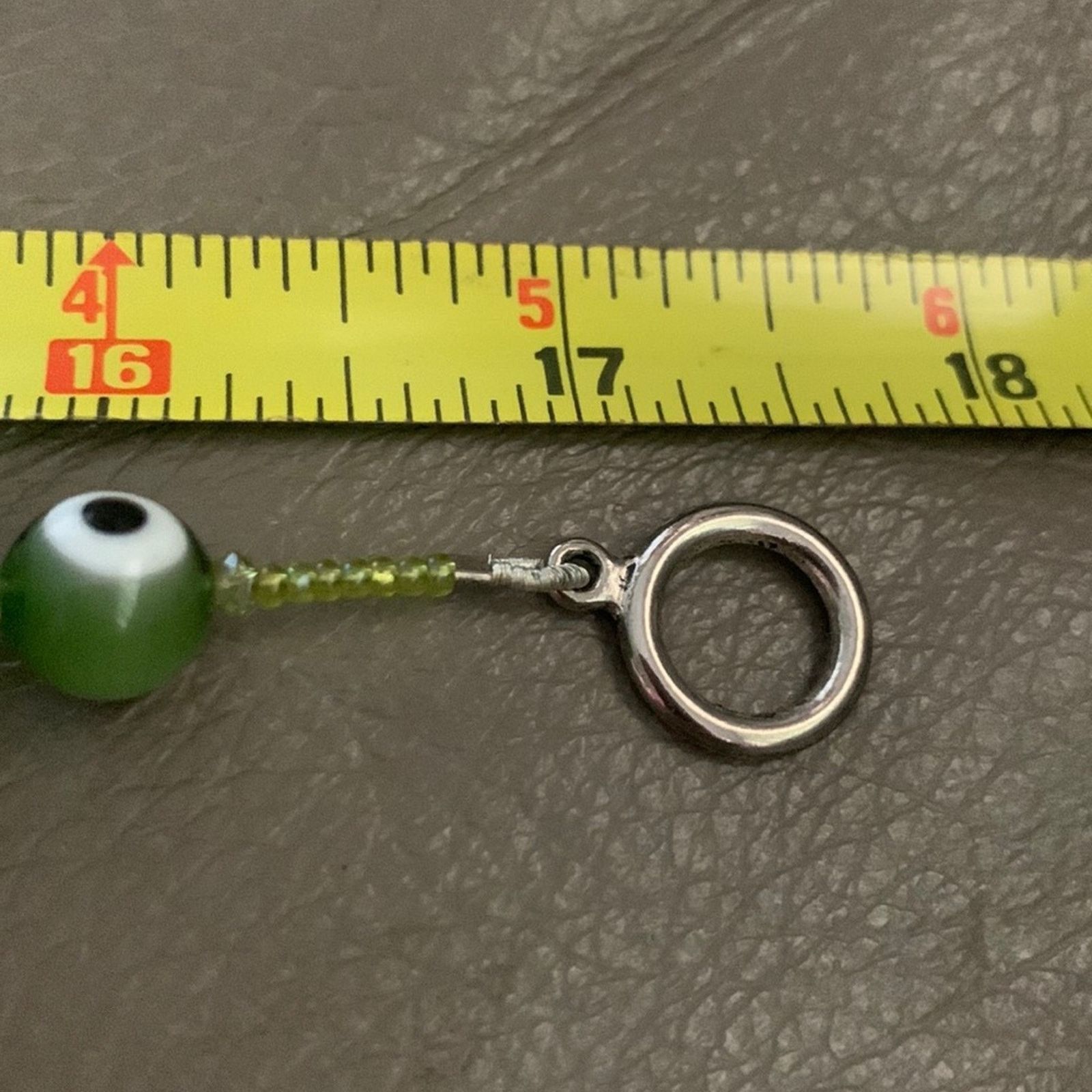Vintage Green evil eye beads and textured stones necklace Size ONE SIZE - 3 Thumbnail
