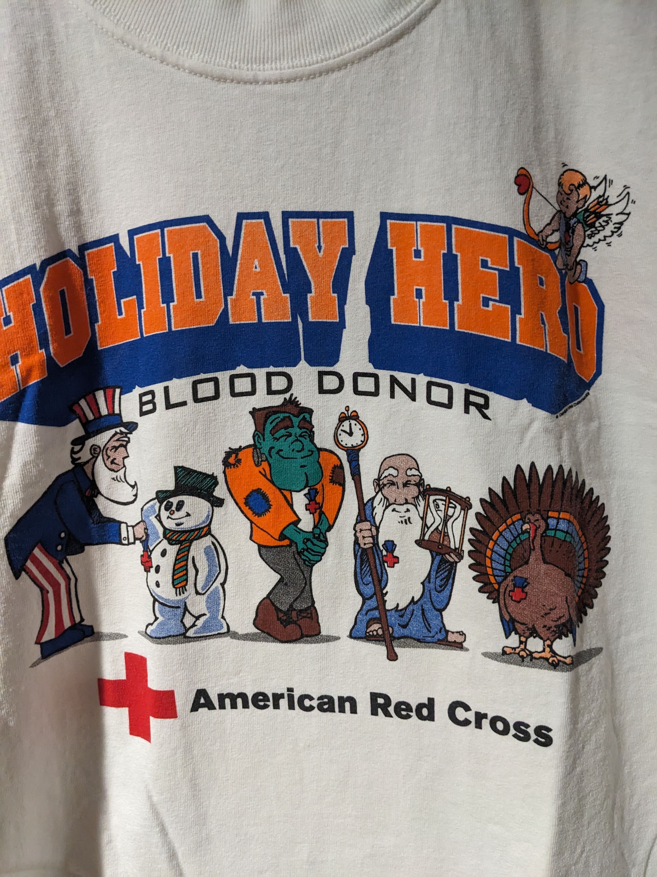 Gildan × Vintage Vintage 1998 Holiday Hero Blood Donor American Red T-Shirt Size US XL / EU 56 / 4 - 2 Thumbnail