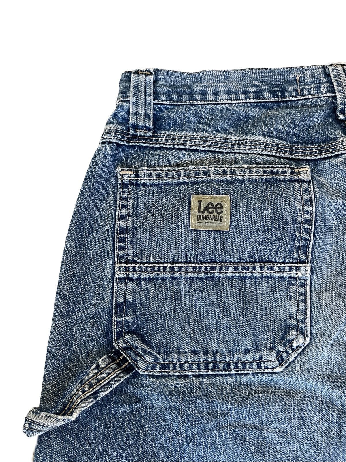 Lee Vintage Y2K Lee Dungaree Faded Jeans Size US 33 - 3 Thumbnail