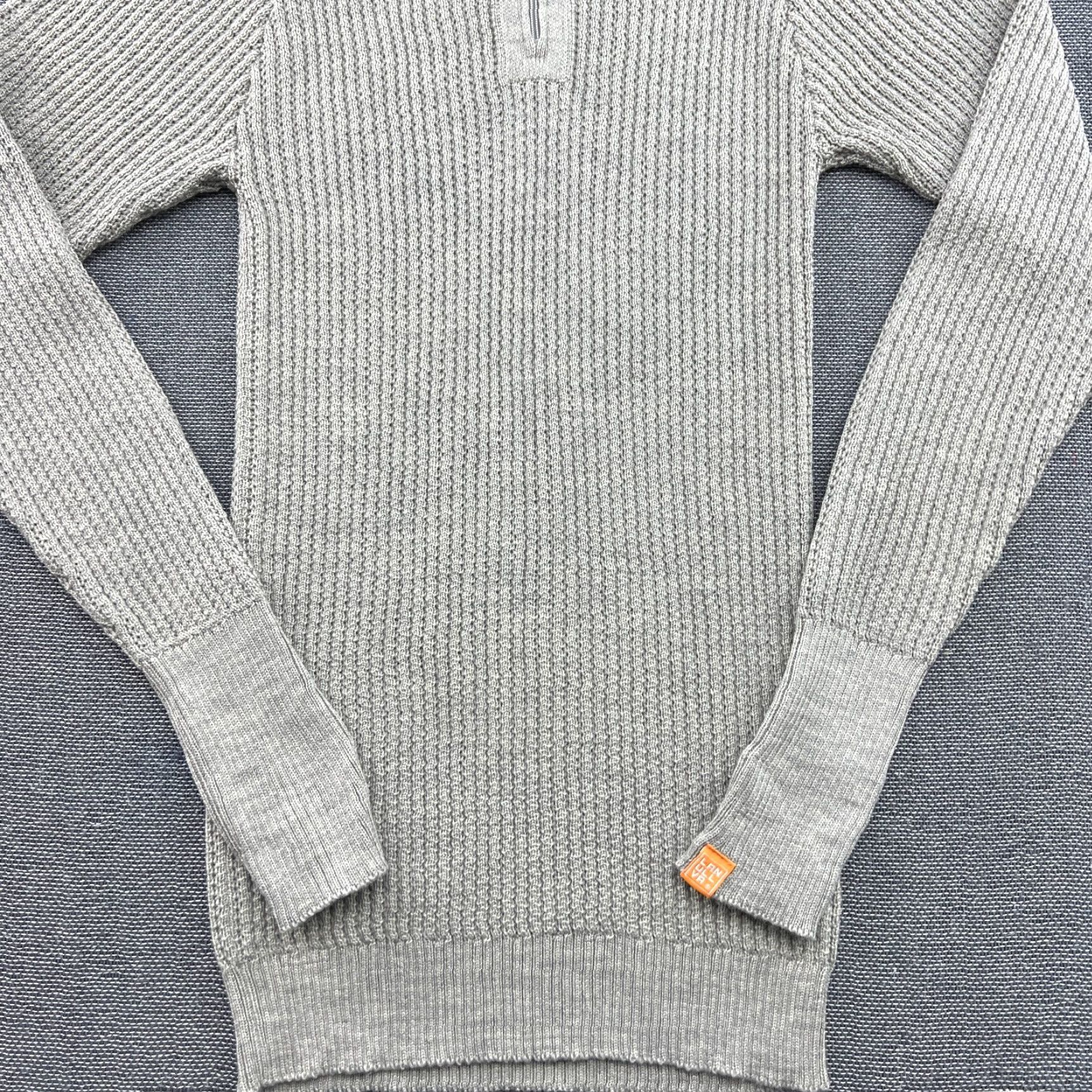 Vintage LANULLVA Womens Sweater Large Knit 1/4 Zip Beige Wool Turtleneck Thermal Pullover Knit Shirt Womens Size L / US 10 / IT 46 - 4 Thumbnail