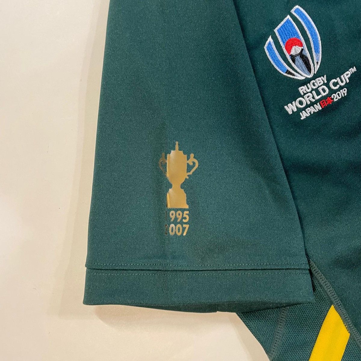 Asics Green and yellow South Africa ASICS rugby jersey shirt tee Size US M / EU 48-50 / 2 - 6 Thumbnail