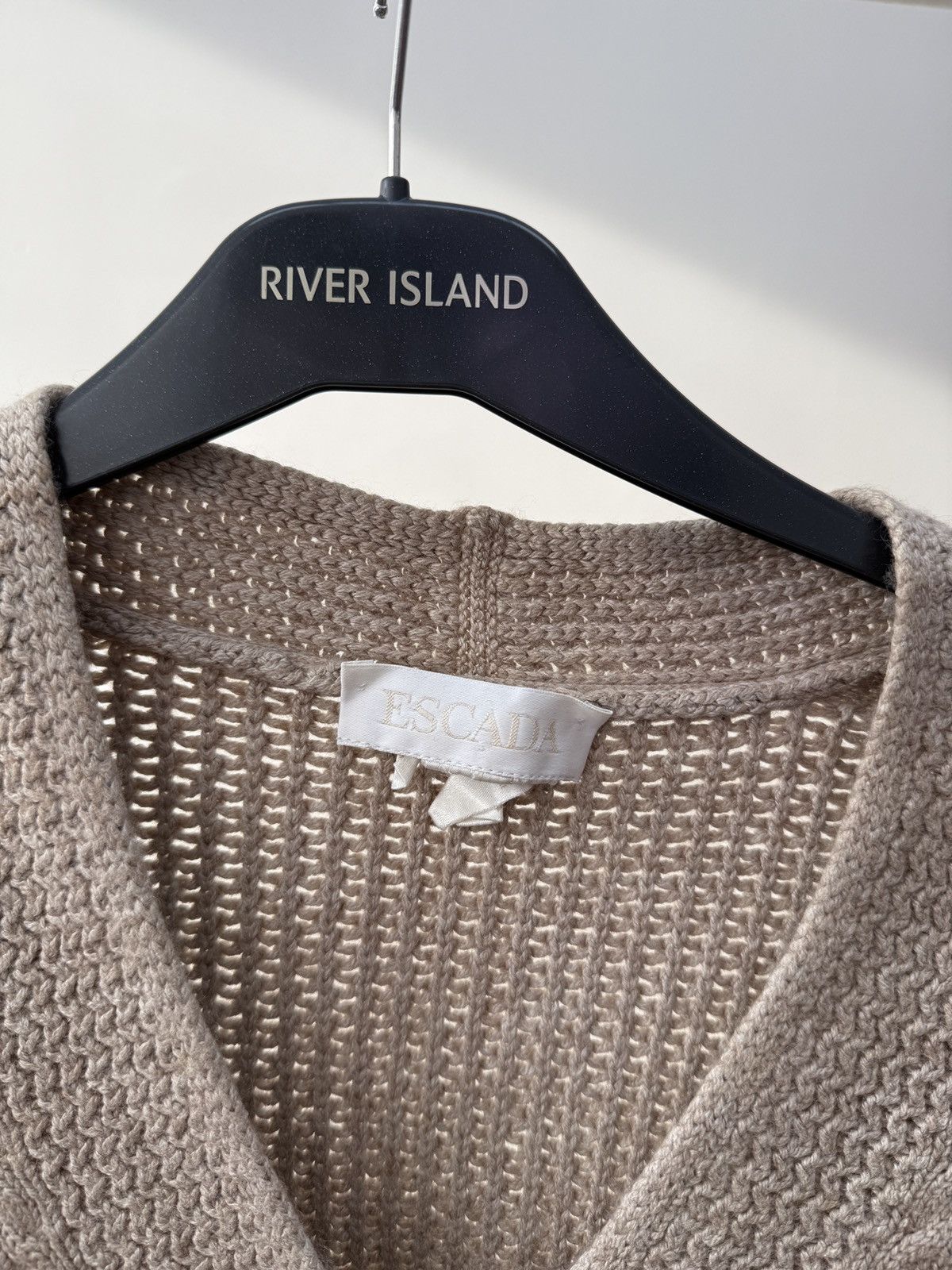 Escada Vintage ESCADA Beige Knit Cardigan Button Up Designer Women Size S / US 4 / IT 40 - 4 Thumbnail