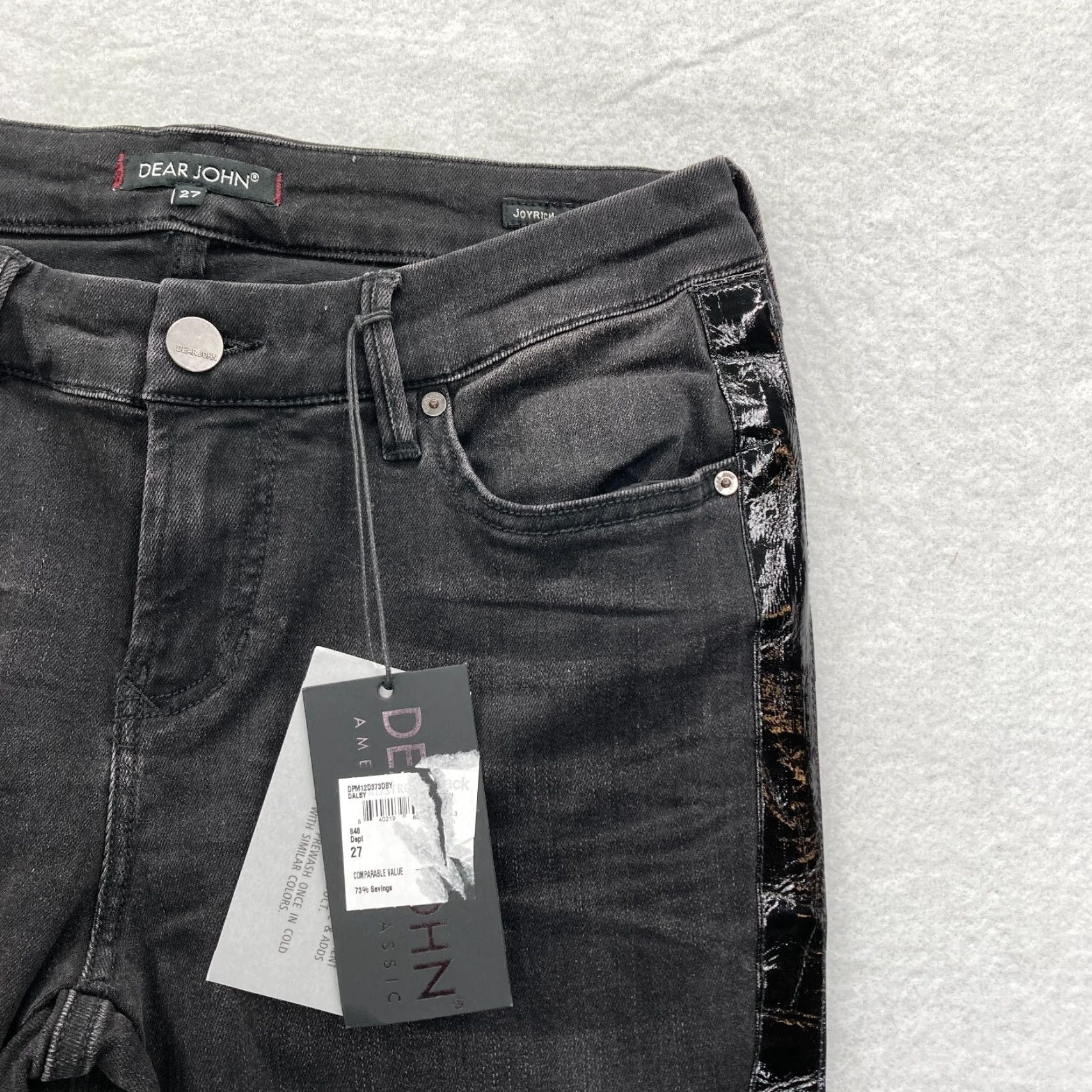 Joyrich Dear John Joyrich Jeans Women's 27 Black Stretch Denim Comfort Skinny Jeans NWT Size 27" / US 4 / IT 40 - 4 Thumbnail