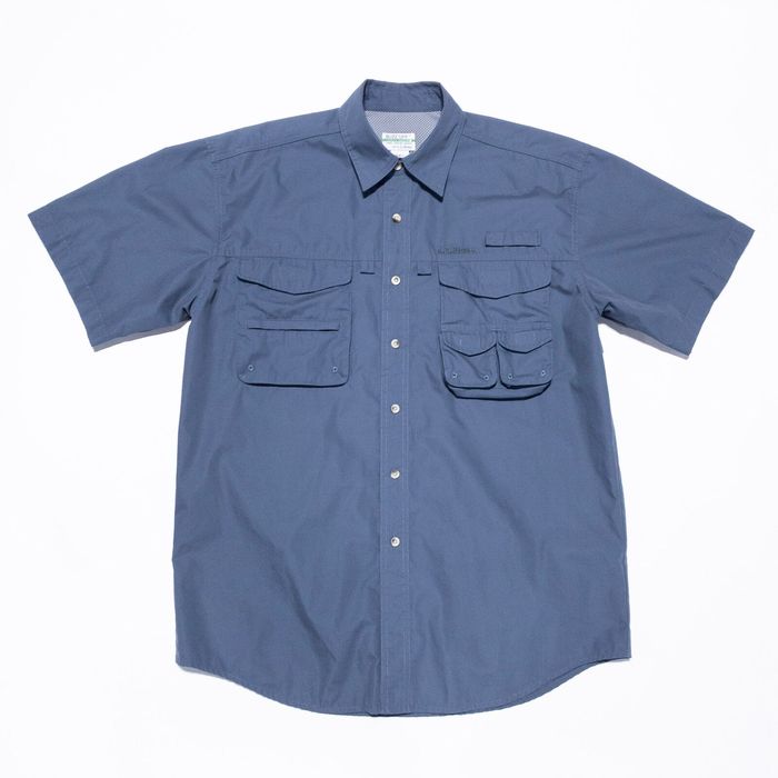 Vintage L.L. Bean Buzz Off Insect Shield Shirt Men's Medium Fishing Vented  Travel Blue