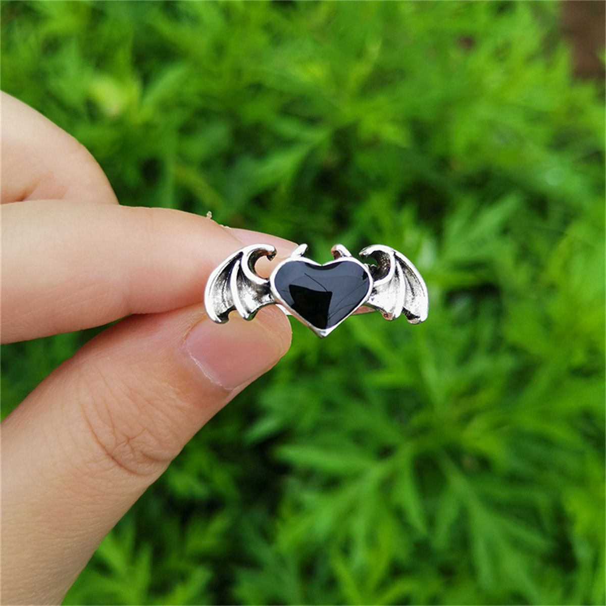 Japanese Brand Angel Wings Black Ring Size ONE SIZE - 2 Thumbnail