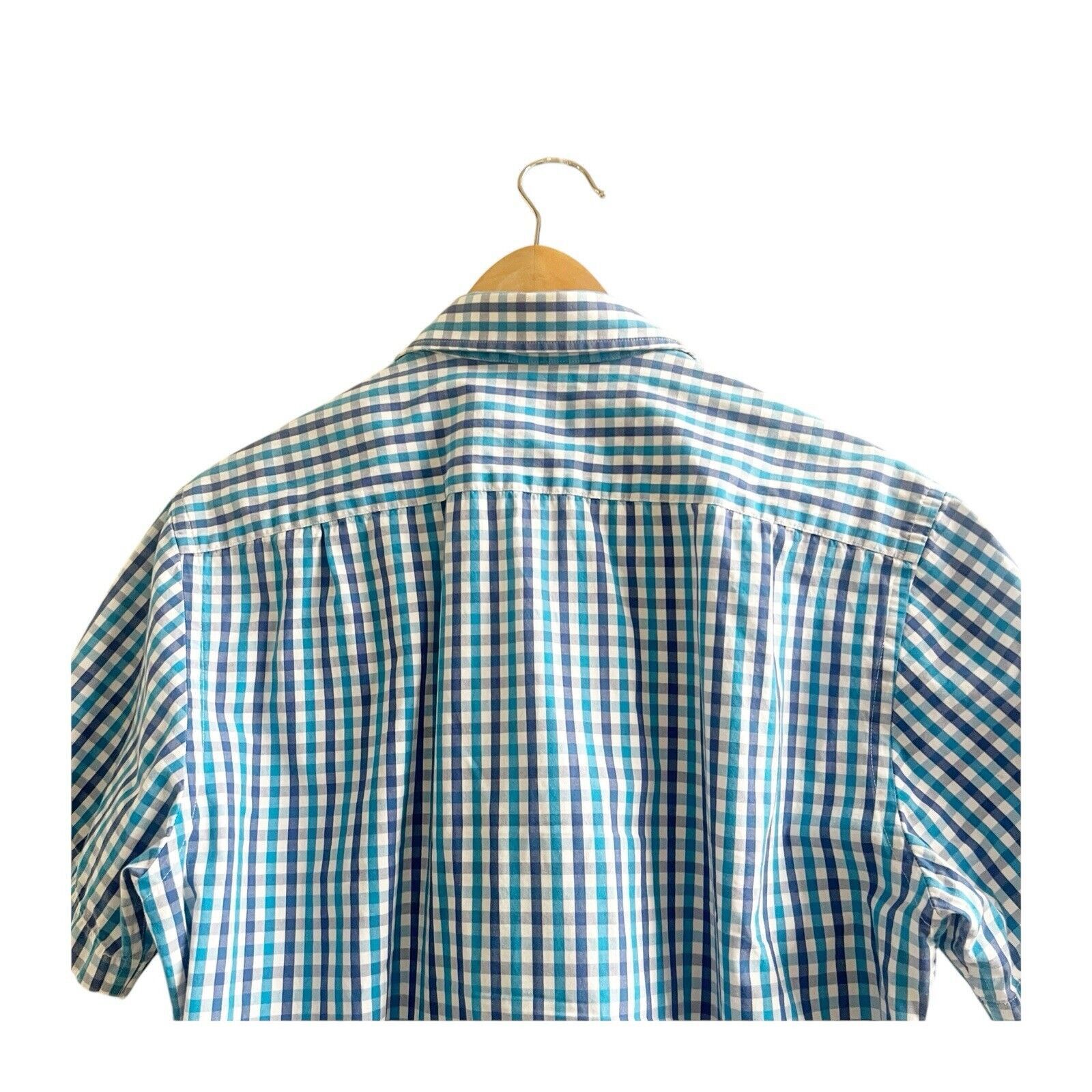 UNTUCKit Untukit Plaid Collared Short Sleeve Shirt Size Medium Blue Size US M / EU 48-50 / 2 - 4 Thumbnail