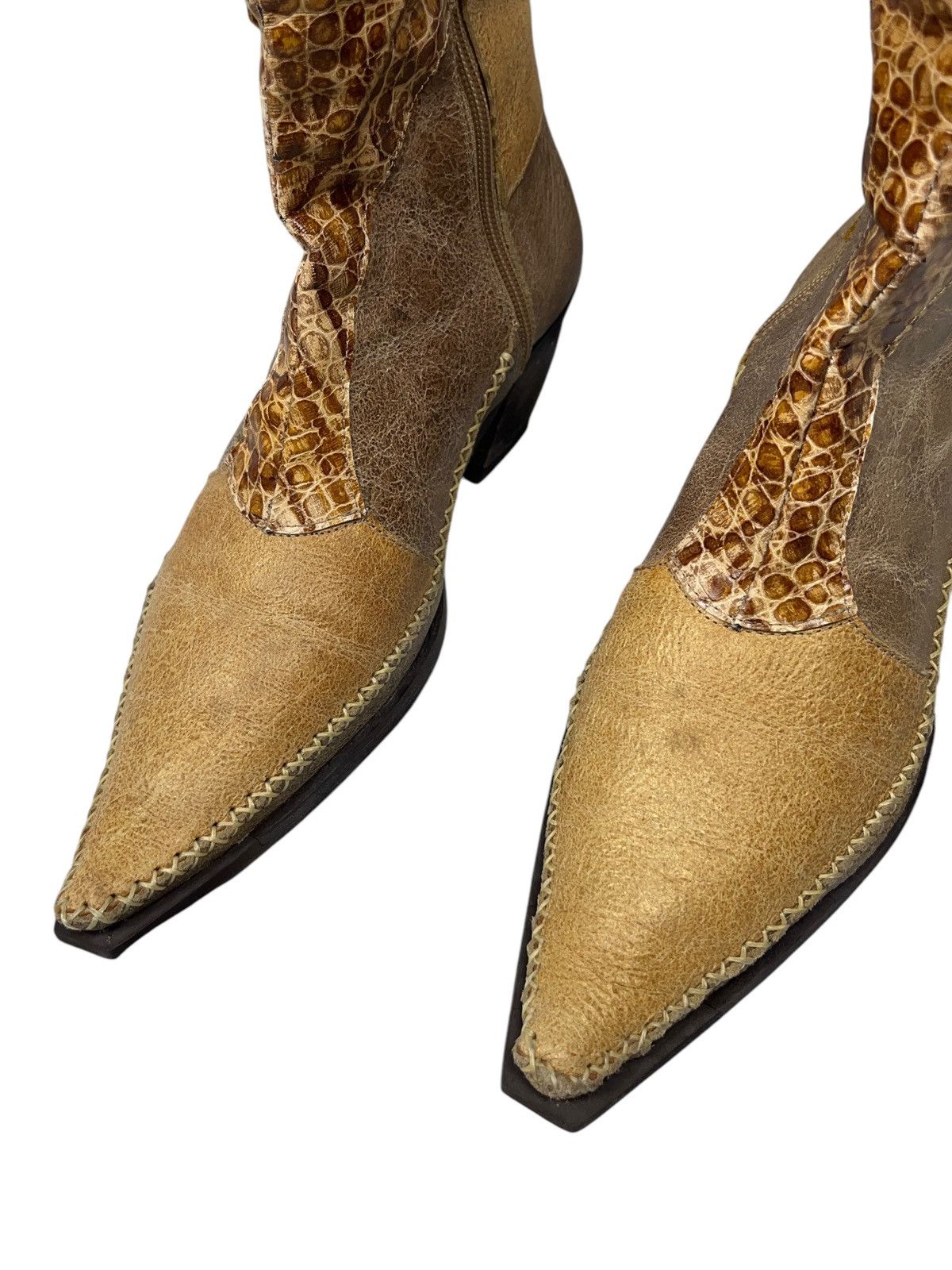 Cowboy Equipment Vintage Patchwork Leather Cowboy Boots Margiela Style Size US 9 / IT 39 - 4 Thumbnail