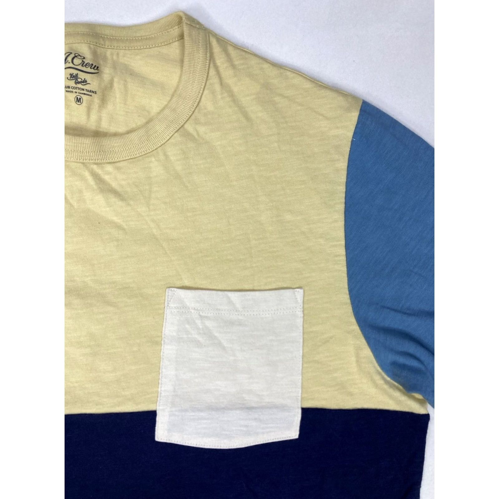J.Crew J.CREW T-Shirt Shirt Crew Neck Multicolor Colorblock Pocket Men Medium Slub Cotton Short Sleeve AX586 Size US M / EU 48-50 / 2 - 2 Thumbnail