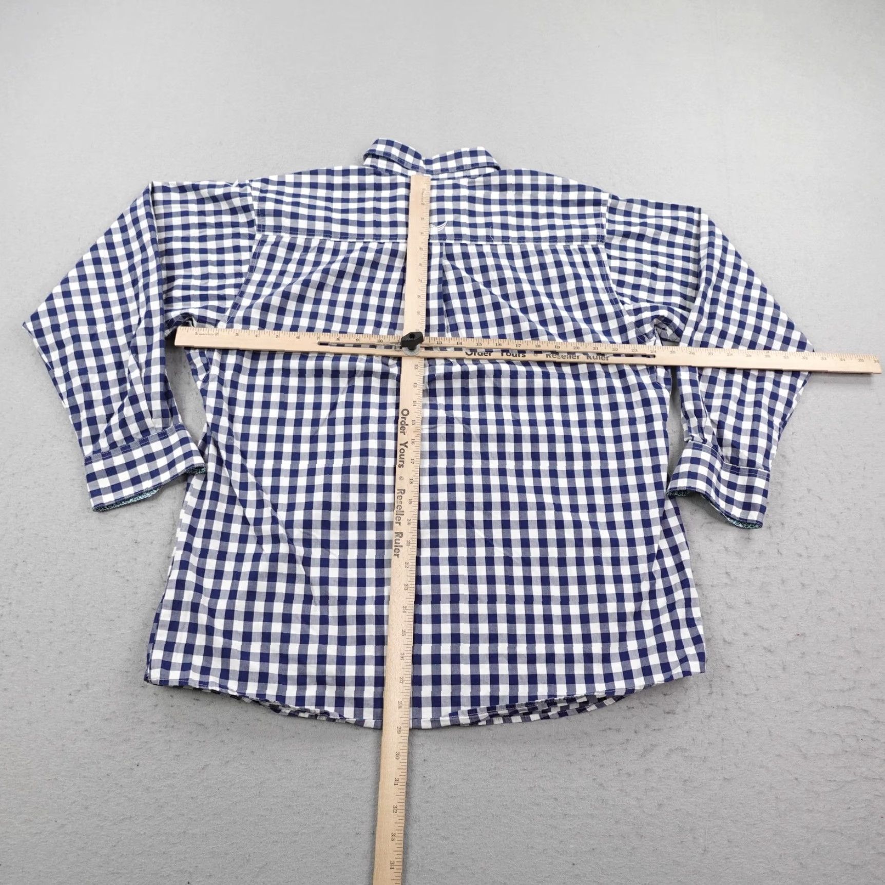 Ariat Ariat Shirt Mens Large Blue White Gingham Check Stretch Relentless Western Rodeo Size US L / EU 52-54 / 3 - 7 Thumbnail