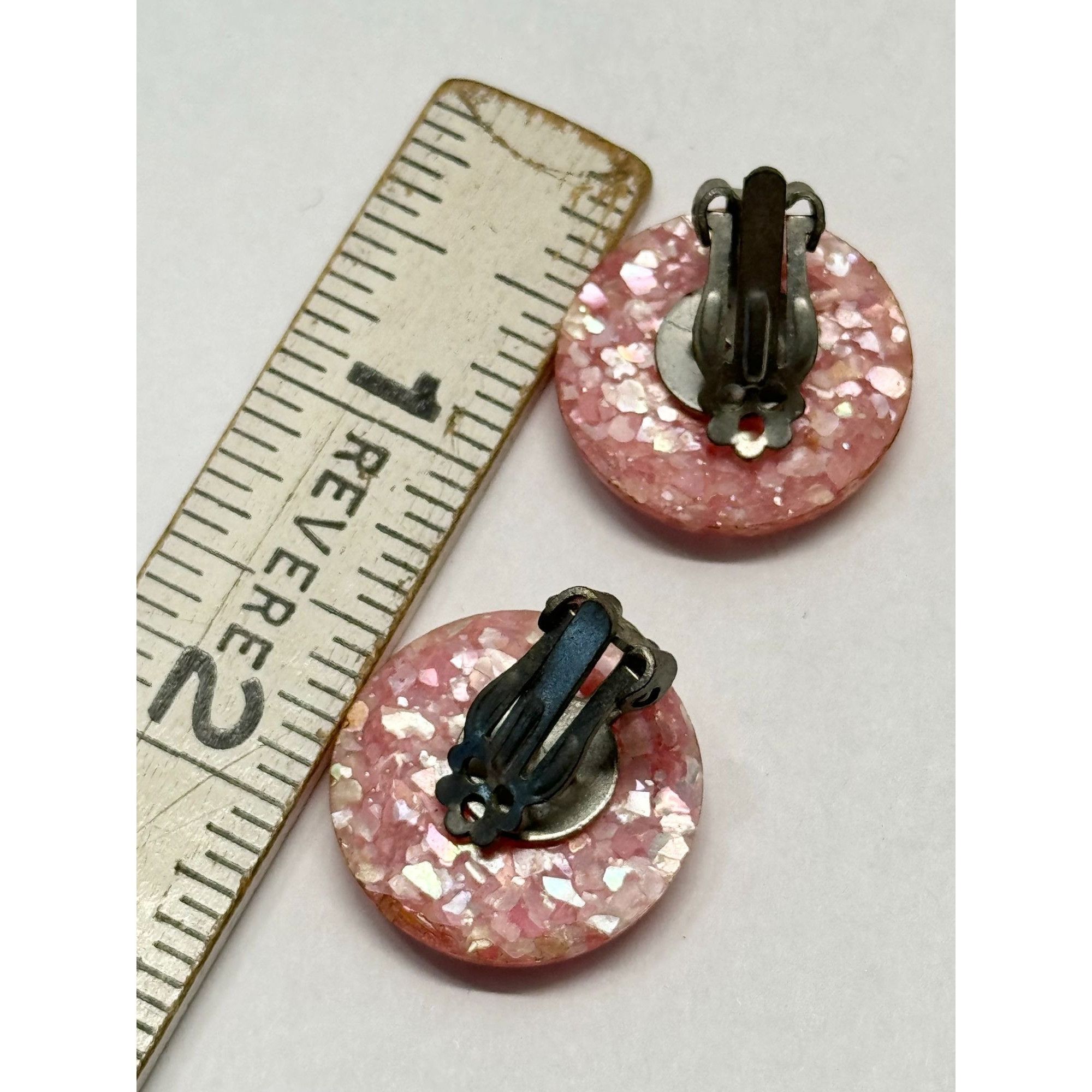 Vintage Vintage pink confetti glitter earrings Size ONE SIZE - 4 Thumbnail