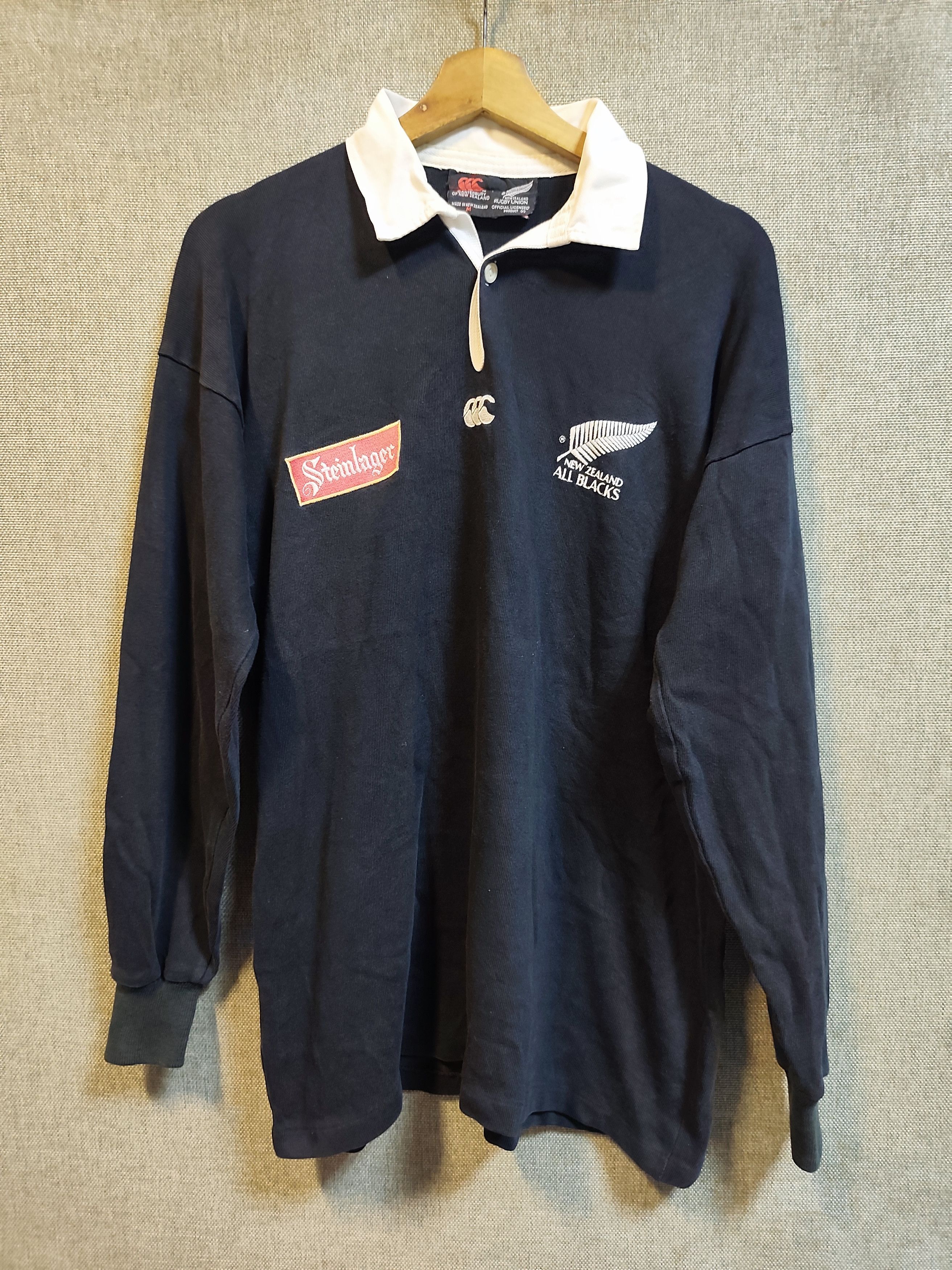 Canterbury of New Zealand Vintage Canterbury Rugby All Blacks Steinlager Shirt Size US L / EU 52-54 / 3 - 1 Thumbnail