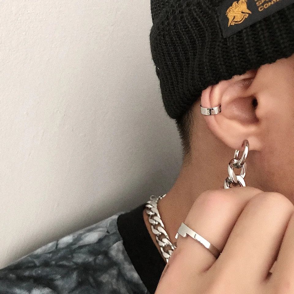 Other Stainless Steel Dangle Chain Earrings Size ONE SIZE - 3 Thumbnail