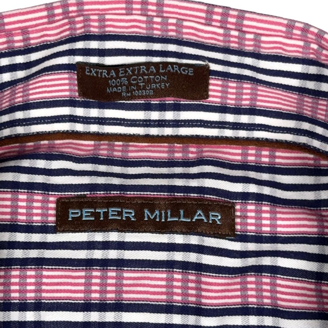 Peter Millar VINTAGE Peter Millar Shirt Adult 2XL XXL Pink Plaid Button-Up Designer Shirt Mens Pink Plaid Button-Down Long Sleeve Size US XXL / EU 58 / 5 - 4 Thumbnail