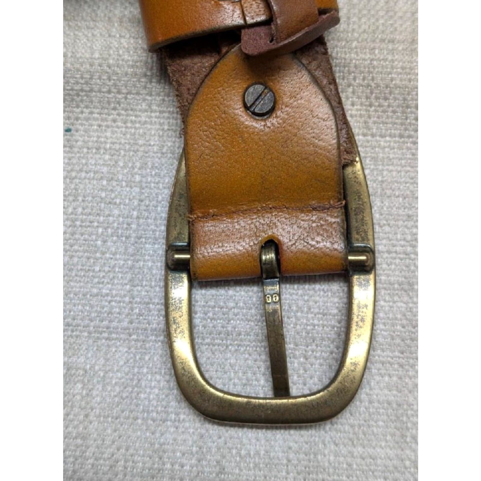 Vintage VINTAGE western belt belt 36 brown COWHIDE leather STITCHED studded RODEO Size 36 - 4 Thumbnail