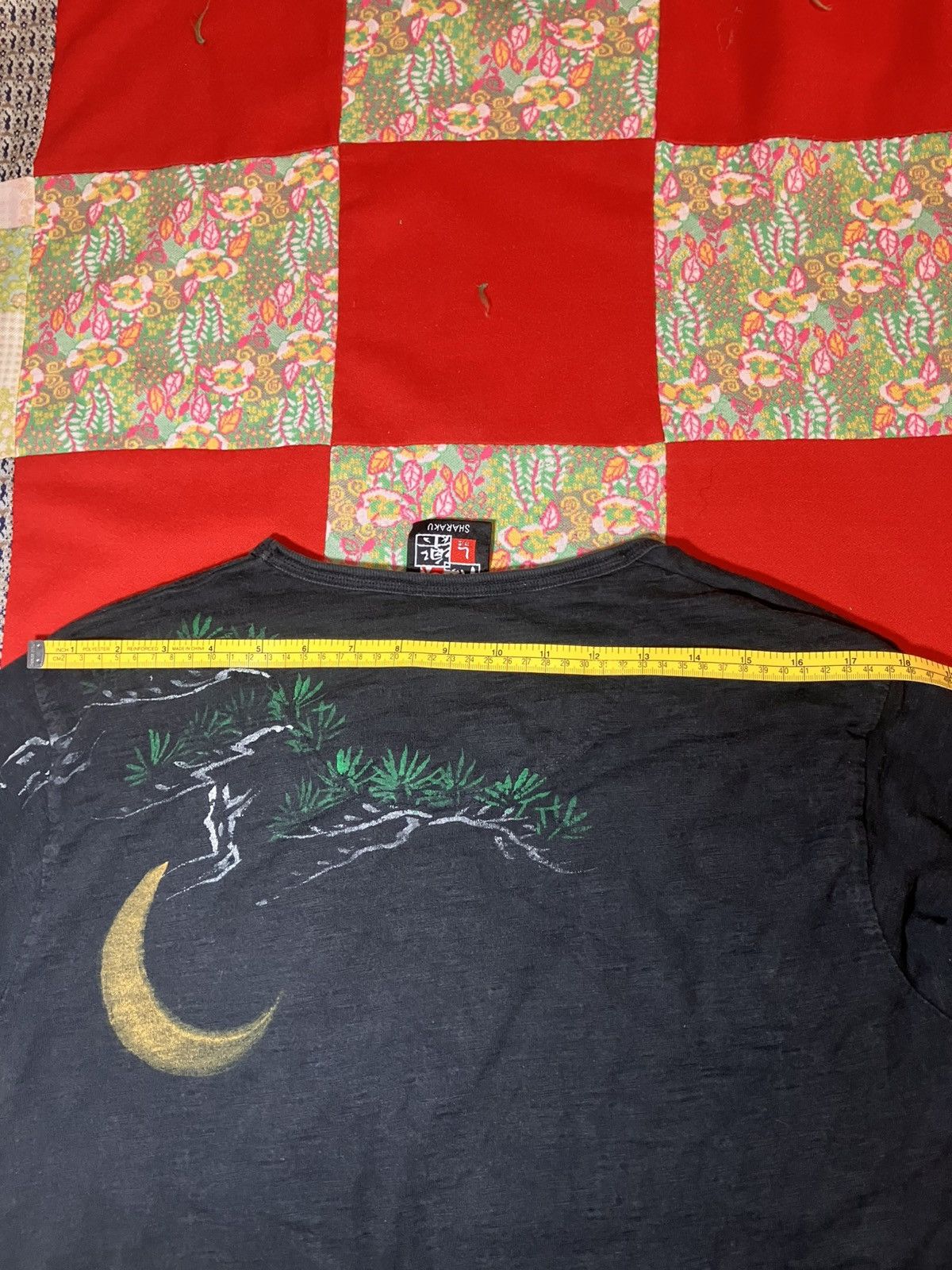 Japanese Brand Sukajan Crane & Pine Ukiyo-e Art SHARAKU Size US L / EU 52-54 / 3 - 9 Thumbnail