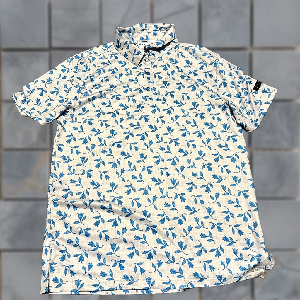 Vintage Yatta Golf Polo Shirt Mens Small Blue Floral Hawaiian Performance Golfing S Men Blue Floral Hawaiian Golf Polo Shirt Size US S / EU 44-46 / 1 - 1 Thumbnail