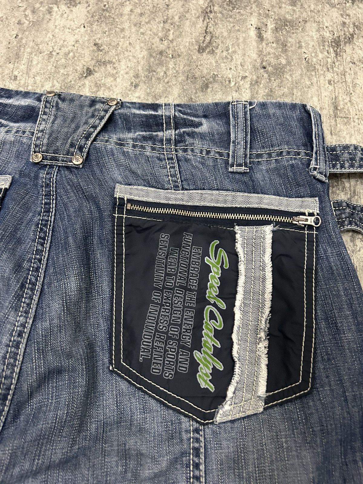 JNCO × Japanese Brand EXR baggy Full Zip jorts Denim Pants Size US 33 - 10 Thumbnail