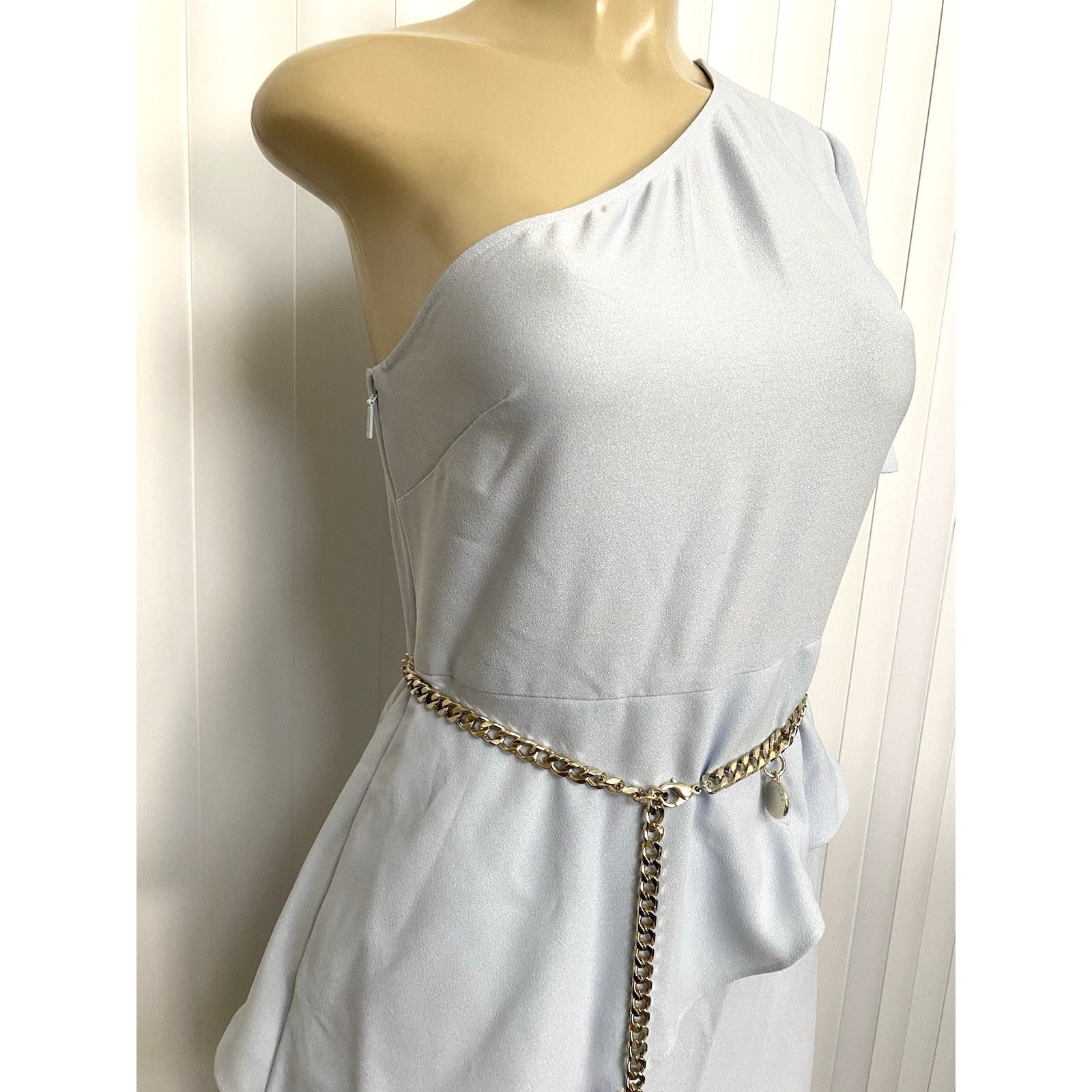 Ted Baker NWT Ted Baker Dress One Shoulder Blue Peplum Sheath Midi S Size S / US 4 / IT 40 - 5 Thumbnail