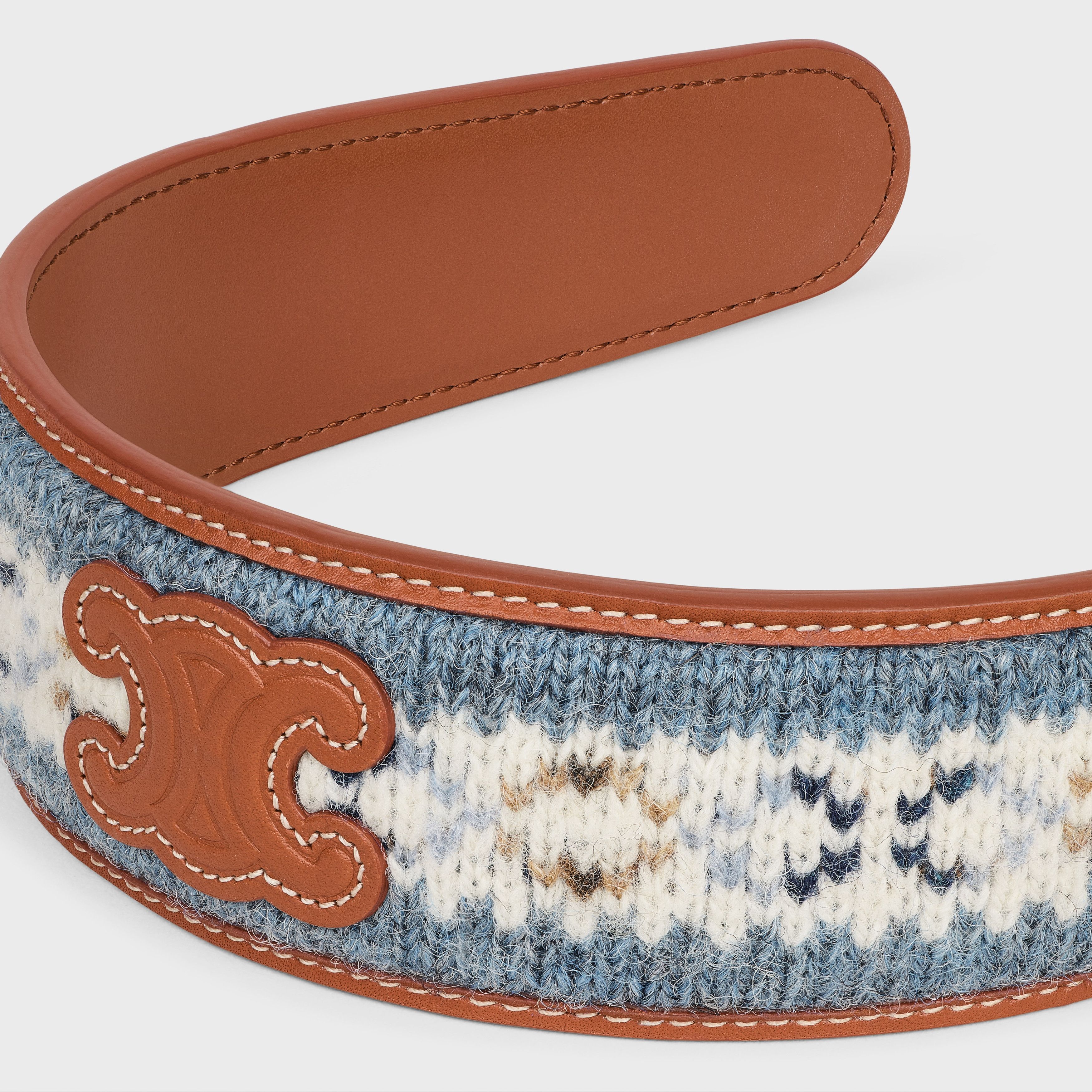 Celine o1bcso1str0925 461BK3WOC Size: OS / Headband in Blue/Tan Size ONE SIZE - 3 Thumbnail