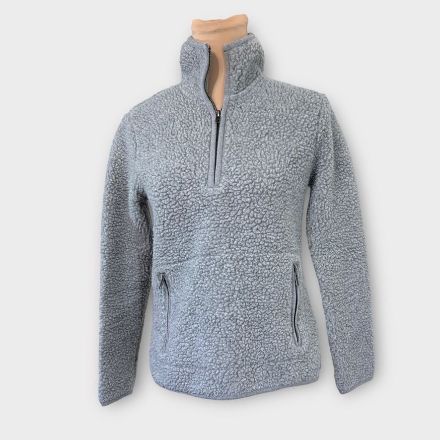Marine Layer Marine Layer Sherpa Quarterzip Pullover XS Grey Women Cozy A Size XS / US 0-2 / IT 36-38 - 2 Thumbnail