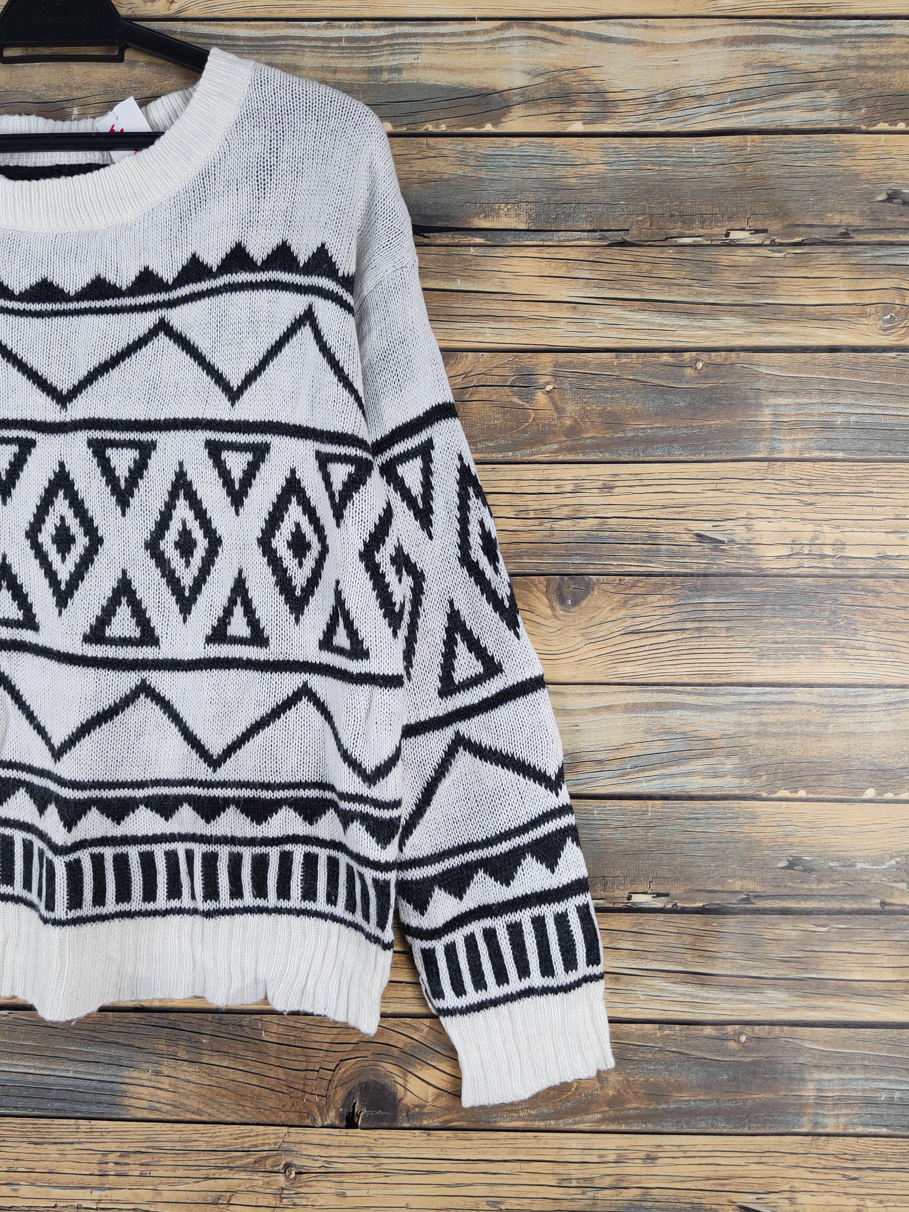 Homespun Knitwear Japanese Brand White Black Knitwear Sweatshirts #W1257 Size US S / EU 44-46 / 1 - 5 Thumbnail