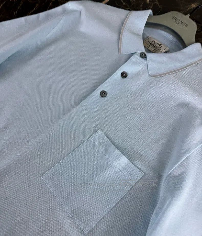 Hermes Hermes Classic Mens Polo Shirt with Pocket H Embroidery Size US XL / EU 56 / 4 - 5 Thumbnail
