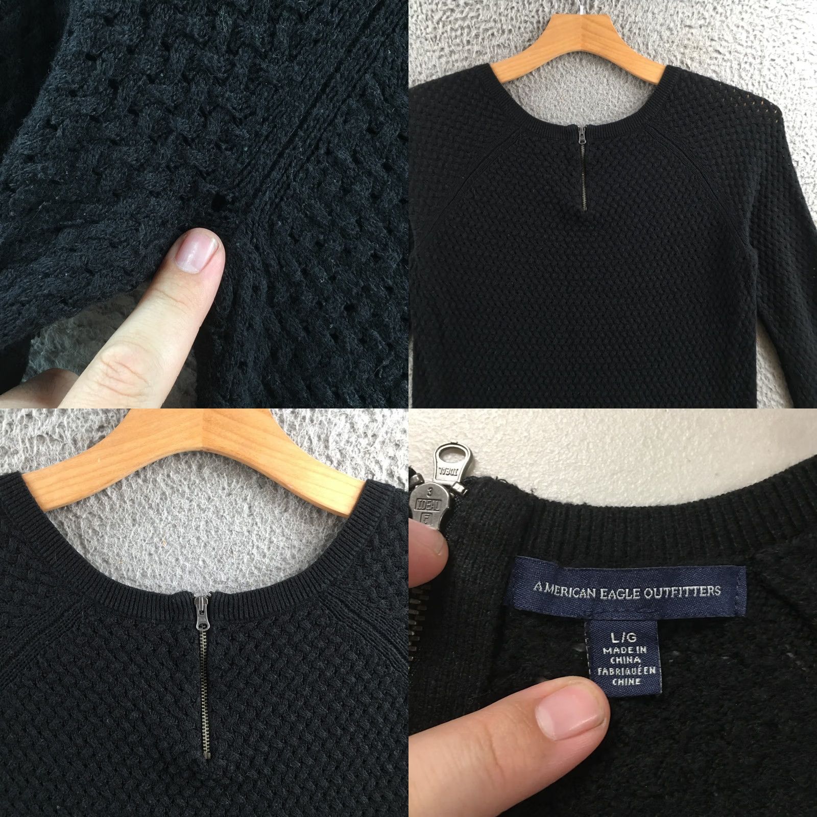 American Eagle Outfitters VINTAGE American Eagle Outfitters Sweater Womens L Black Cotton Blend Knit Pullover Size L / US 10 / IT 46 - 8 Thumbnail