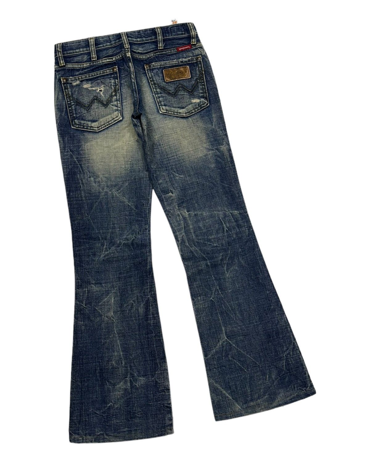 45rpm × Japanese Brand FLARE JEANS 5PM DISTRESSED FLARE DENIM JEANS Size 27" / US 4 / IT 40 - 4 Thumbnail