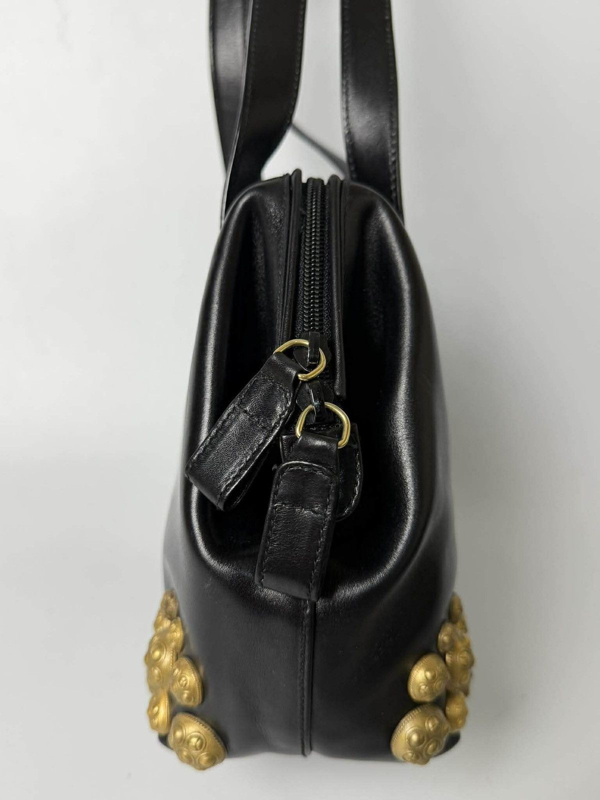 Prada Vintage Prada Black Handbag Gold Hardware Size ONE SIZE - 5 Thumbnail