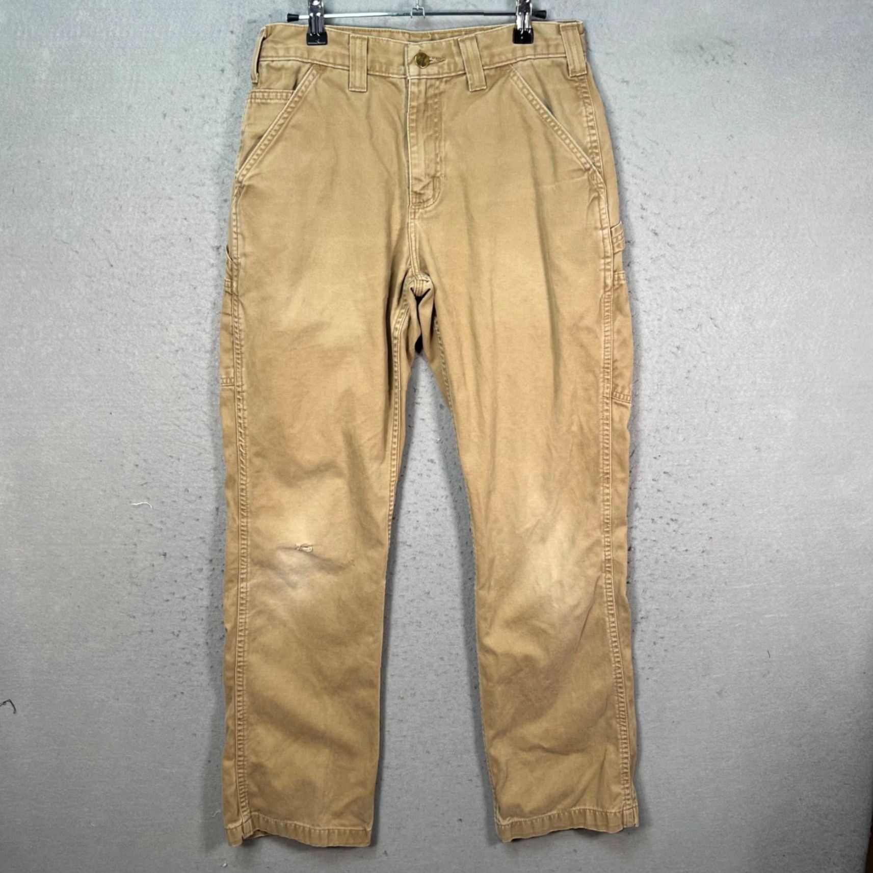 Carhartt Carhartt Mens Pants Khakis 30 x 31 Relaxed Fit Cotton Beige Workwear 5-Pocket Mens Pants Straight Leg Vintage No N/A Size US 30 / EU 46 - 2 Thumbnail