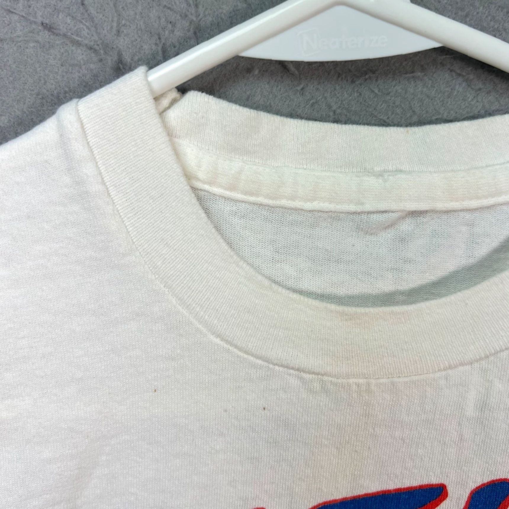 Vintage VTG 1990 British Grand Prix Ayrton Senna T-Shirt Formula 1 World Championship Shirt Mens L White Size US L / EU 52-54 / 3 - 7 Thumbnail