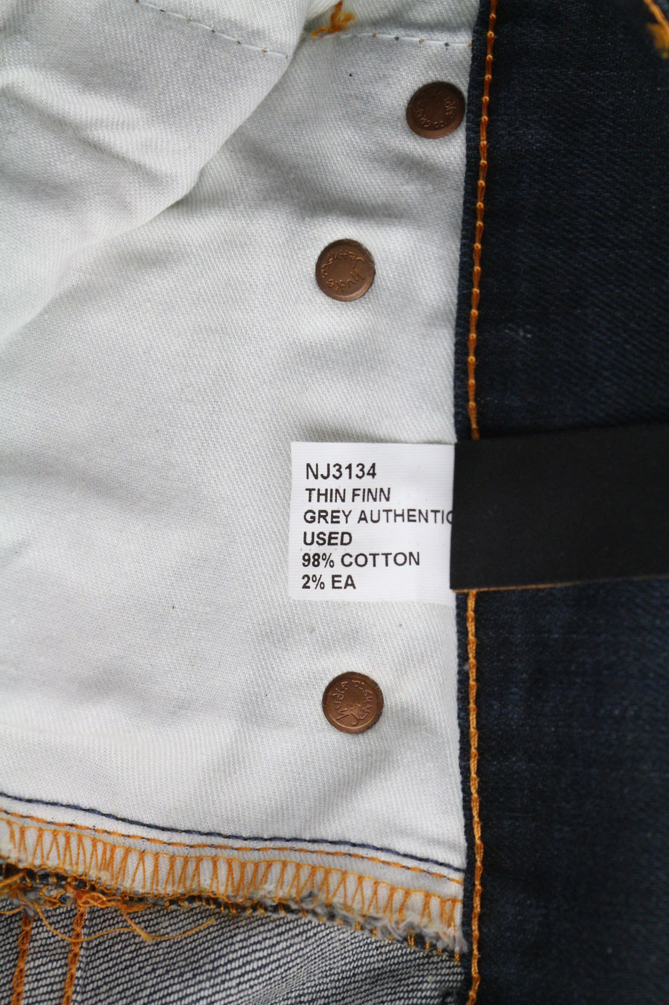 Nudie Jeans THIN FINN GREY AUTHENTIQUE USED W29/L32 Slim Jeans 80423 Size US 29 - 8 Thumbnail