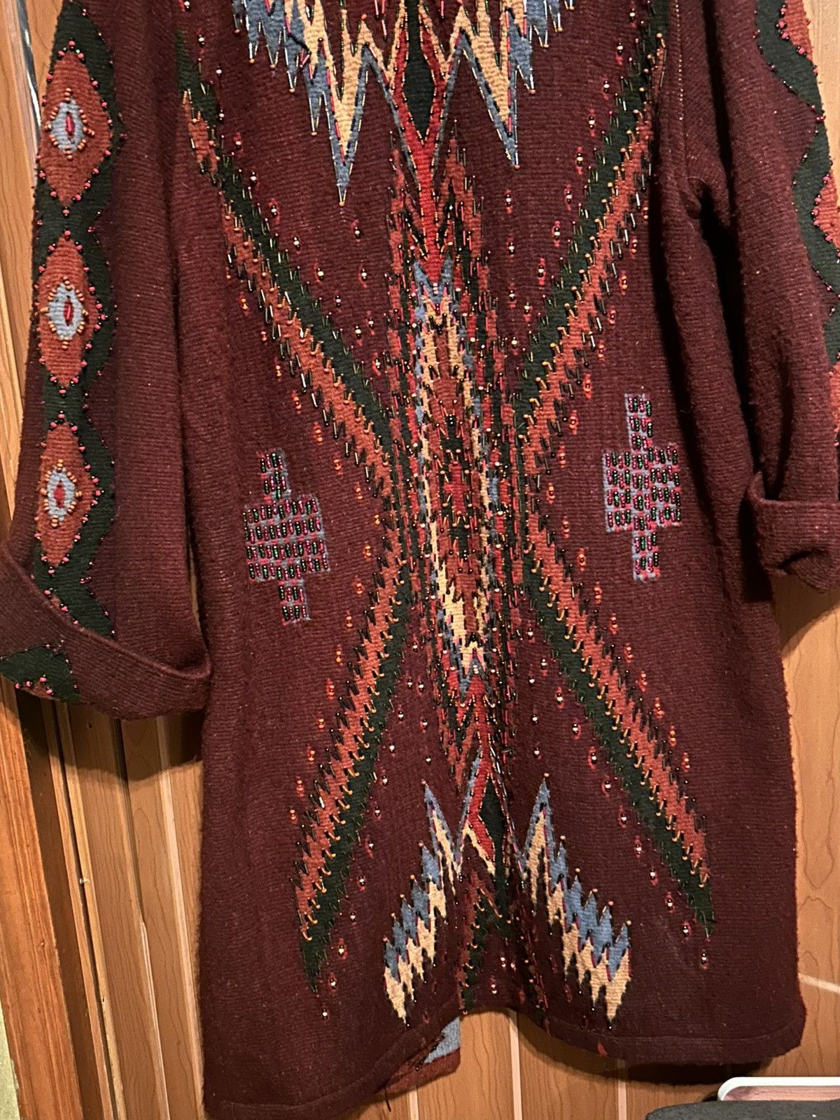 Other Krista Koeppe Vintage Beaded Wool Coat: Aztec Tribal Size S / US 4 / IT 40 - 13 Thumbnail