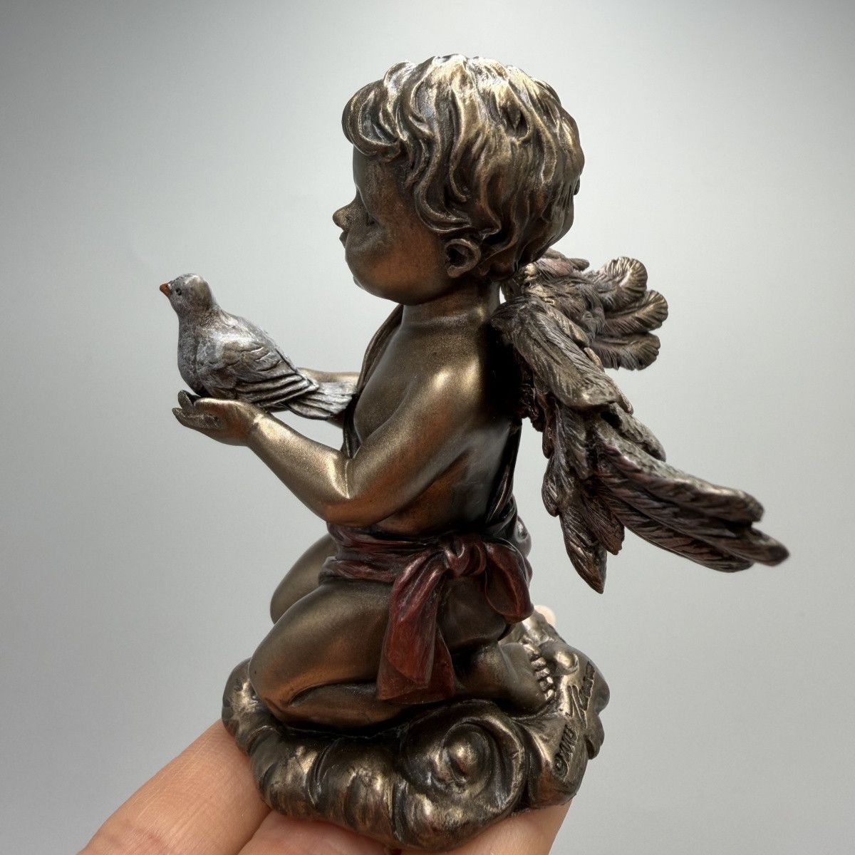 Other Cupid Angel with Dove Statue Bronze Finish Figurine Size ONE SIZE - 6 Thumbnail