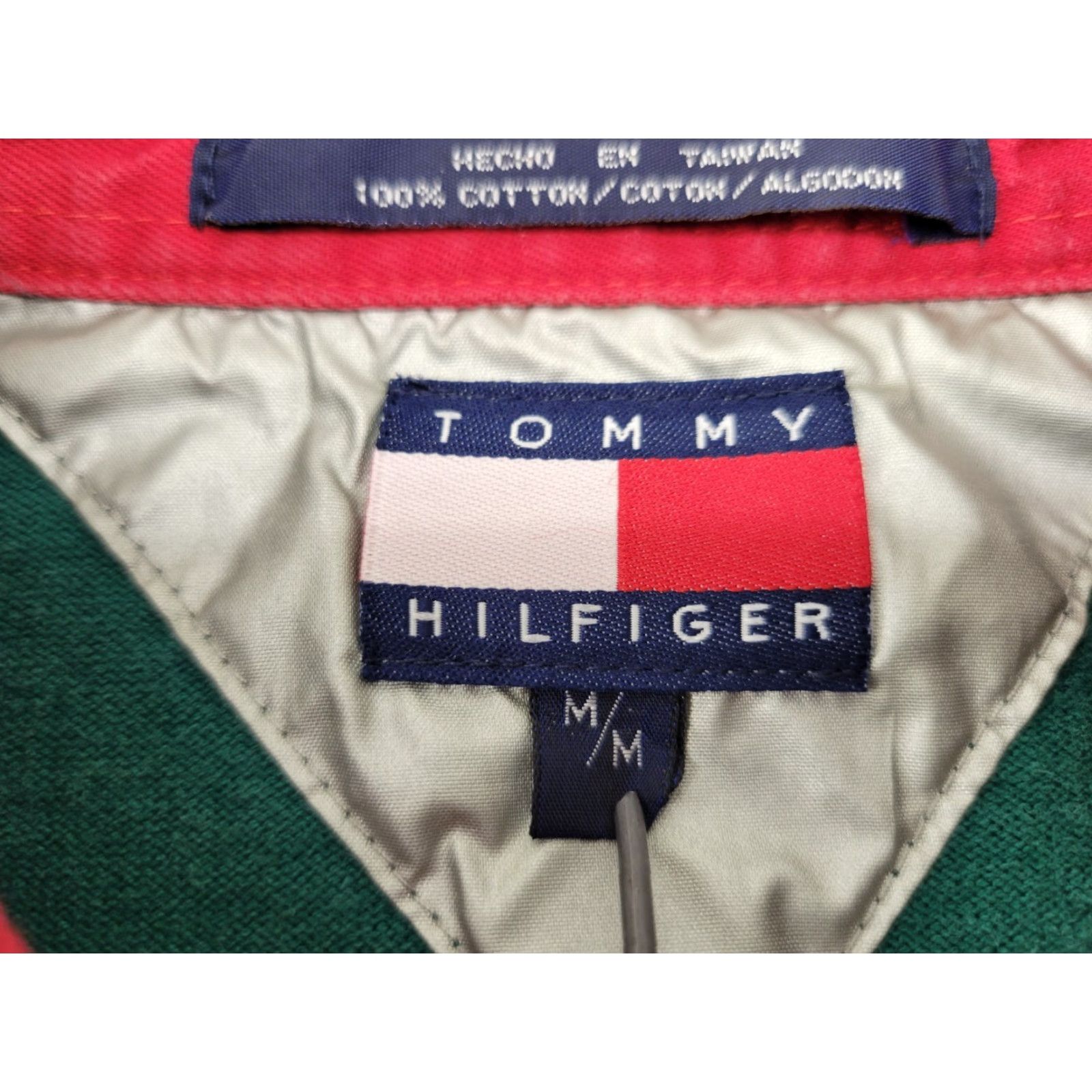 Tommy Hilfiger VTG Tommy Hilfiger Athletic Gear Polo Long Sleeve Color Block Size Med Shirt Mens Color Green 1990s Rugby Athletic Shirt Size US M / EU 48-50 / 2 - 8 Thumbnail